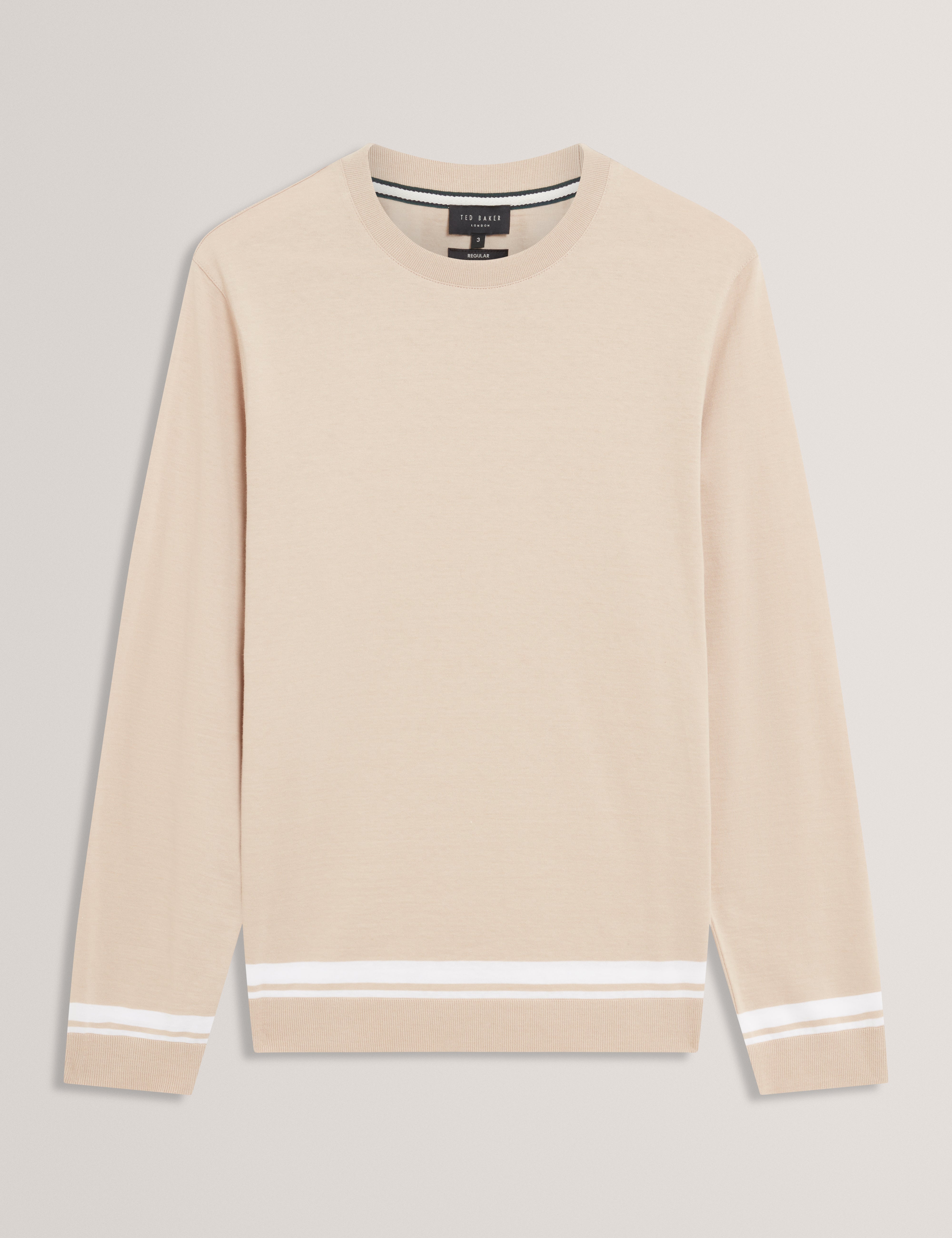 Friso Long Sleeve Ribstart Crew Neck Jumper Taupe