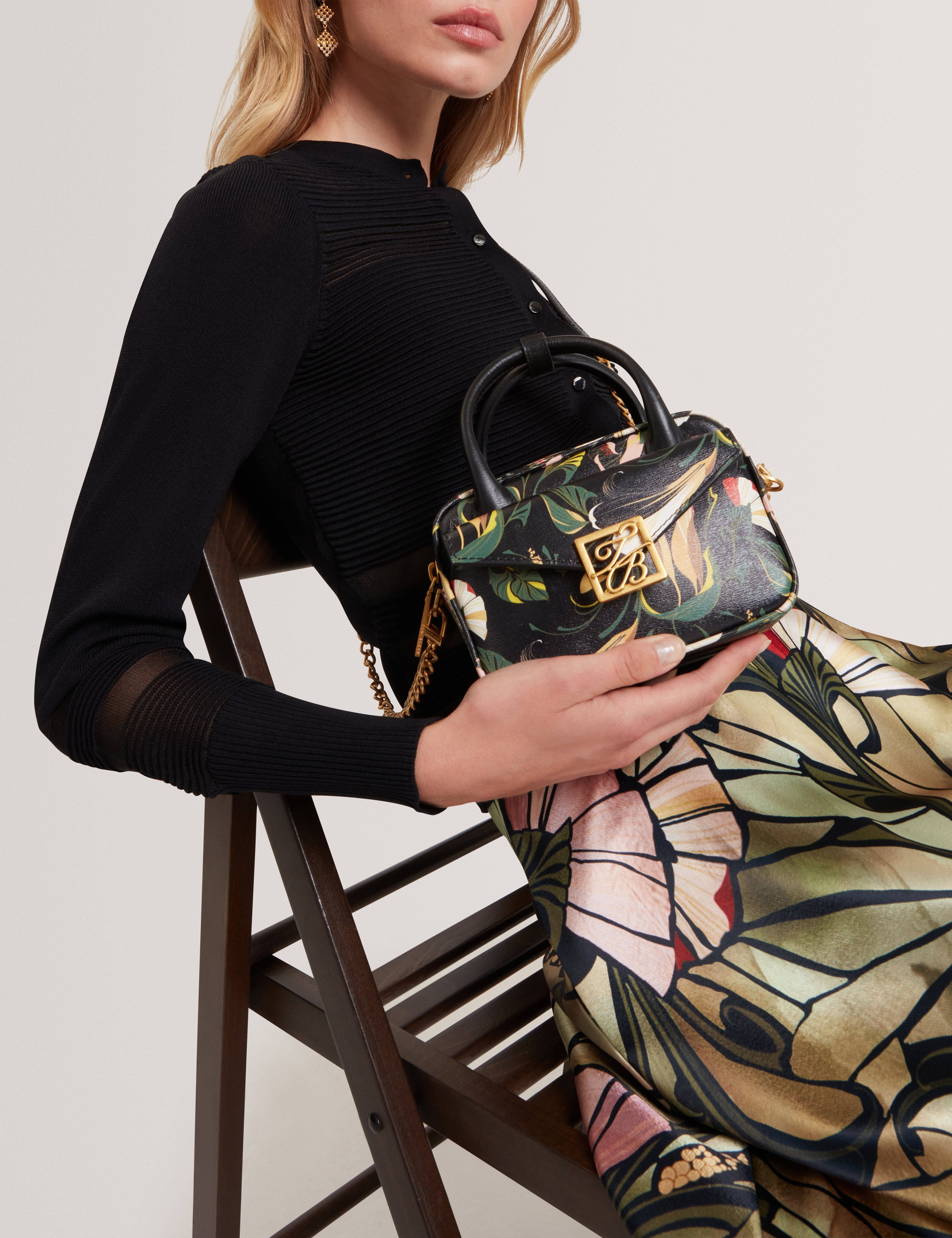 Anisso Tb Detail Mini Leather Crossbody Bag Black