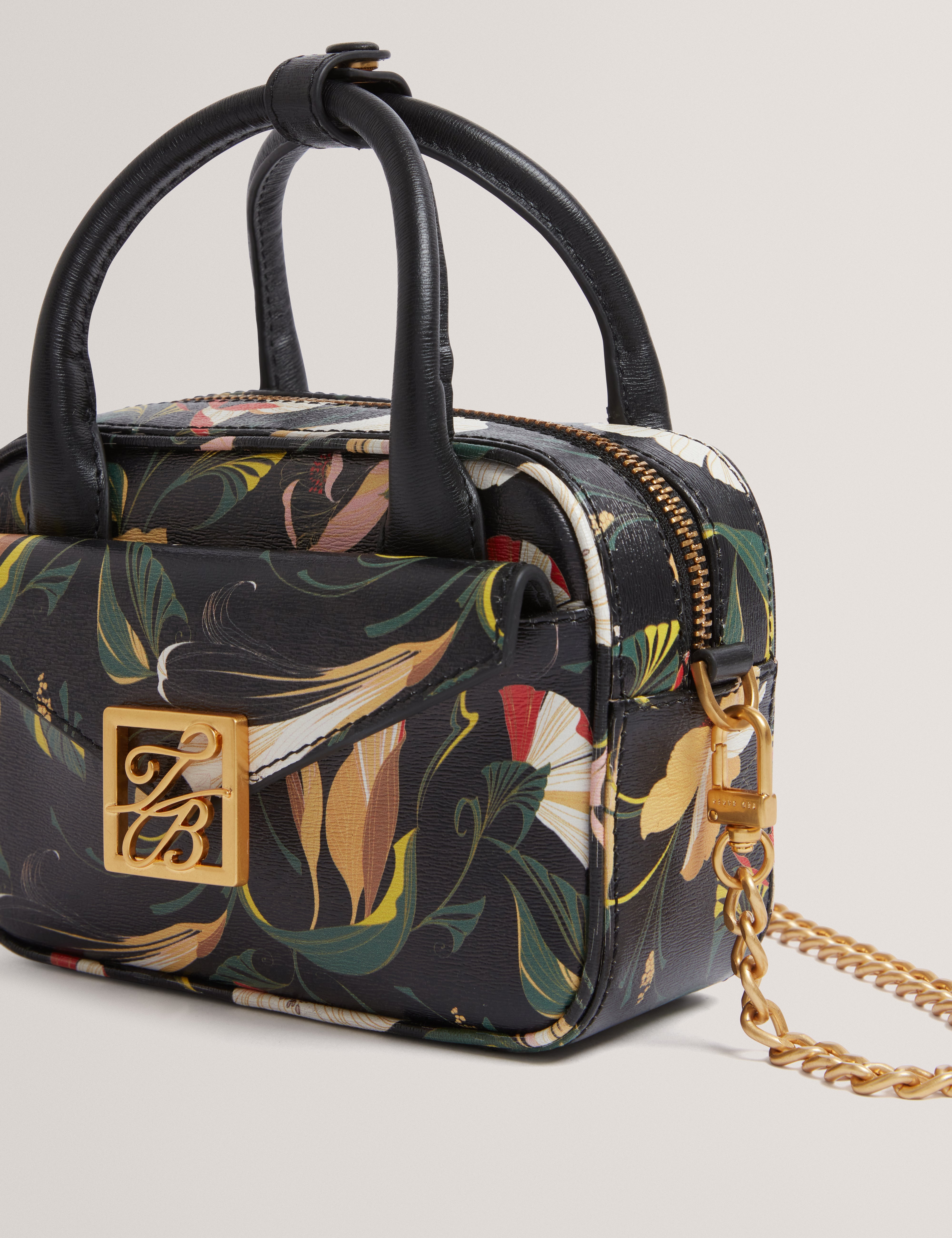 Anisso Tb Detail Mini Leather Crossbody Bag Black