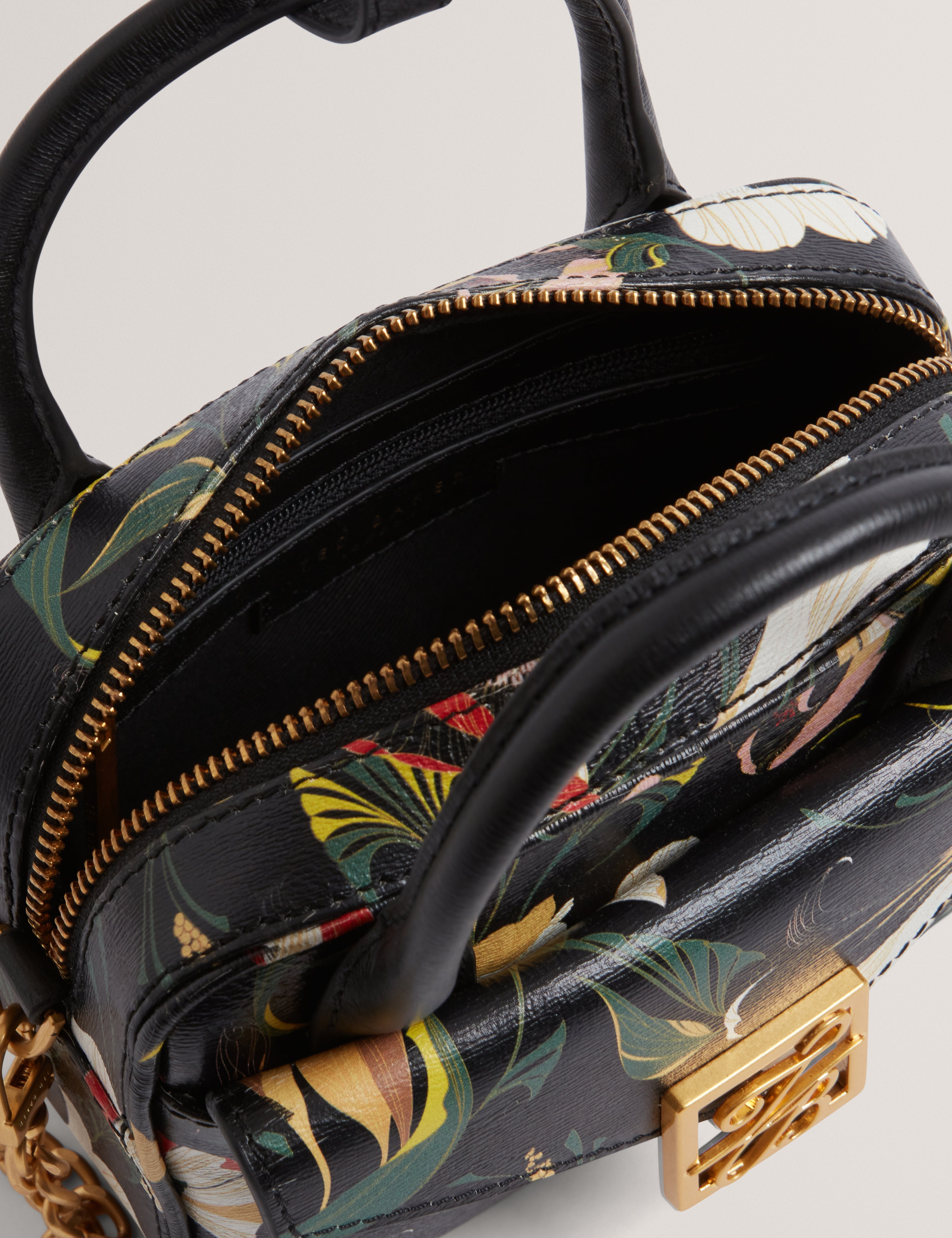 Anisso Tb Detail Mini Leather Crossbody Bag Black