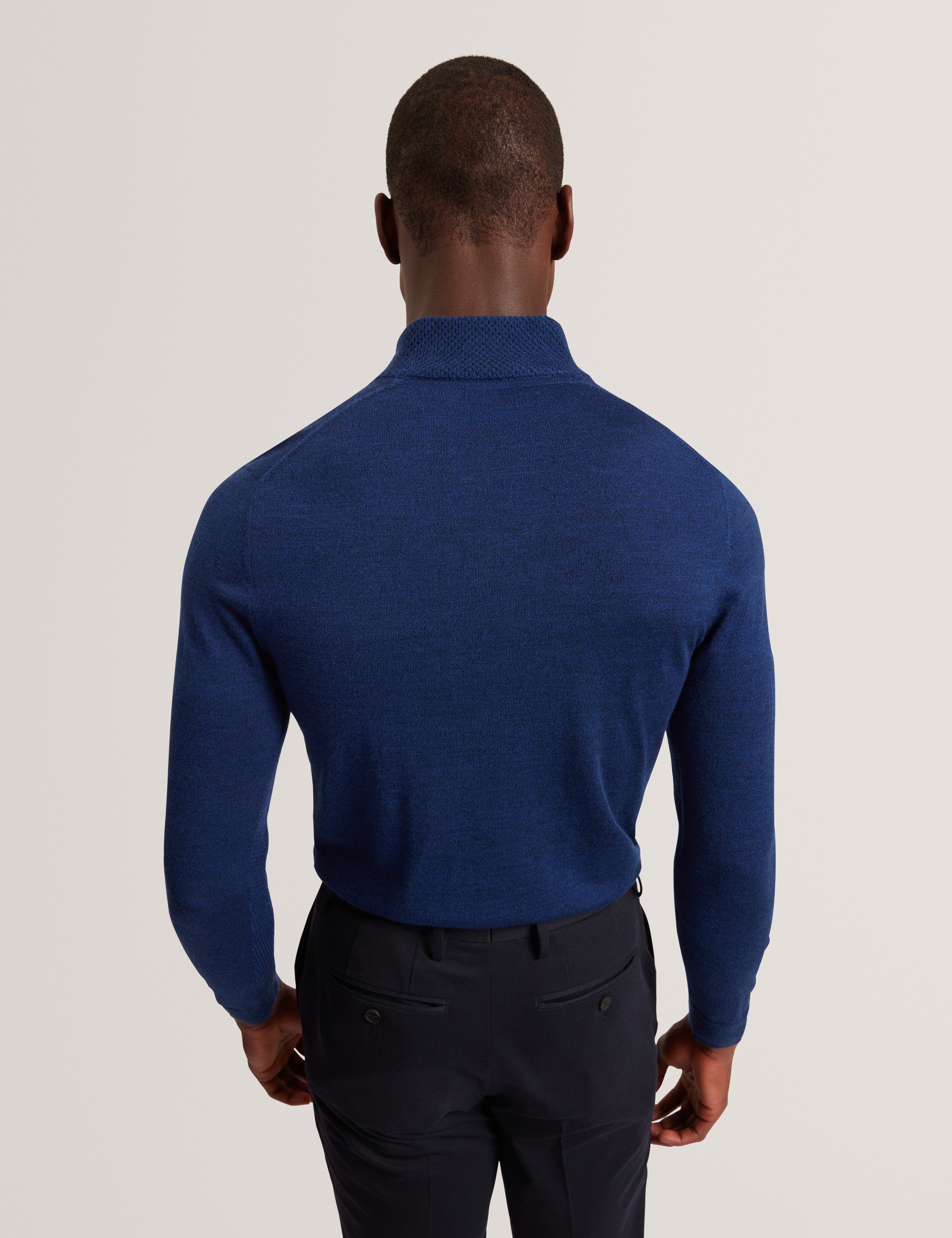 Clouden Branded Merino Half Zip Navy