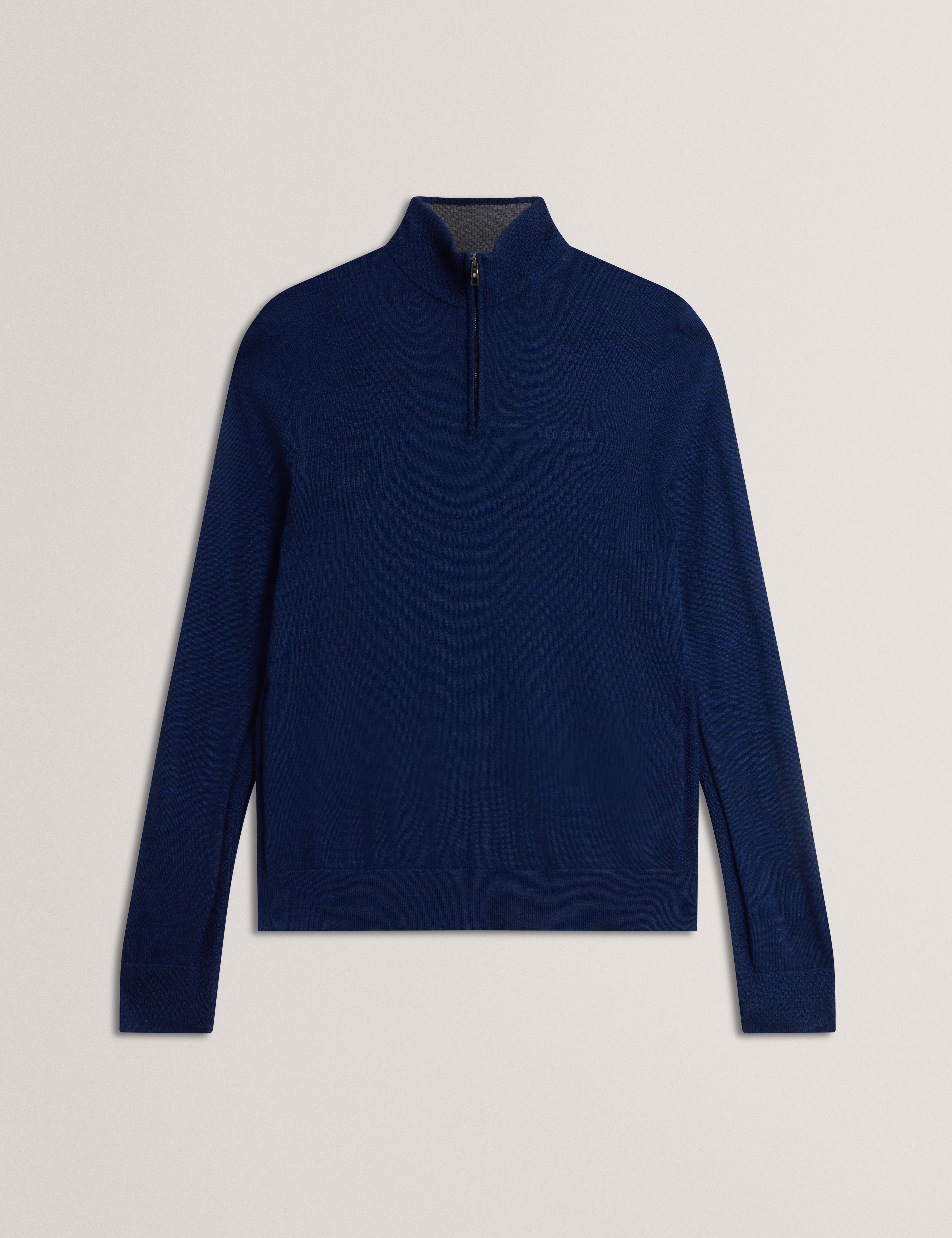Clouden Branded Merino Half Zip Navy