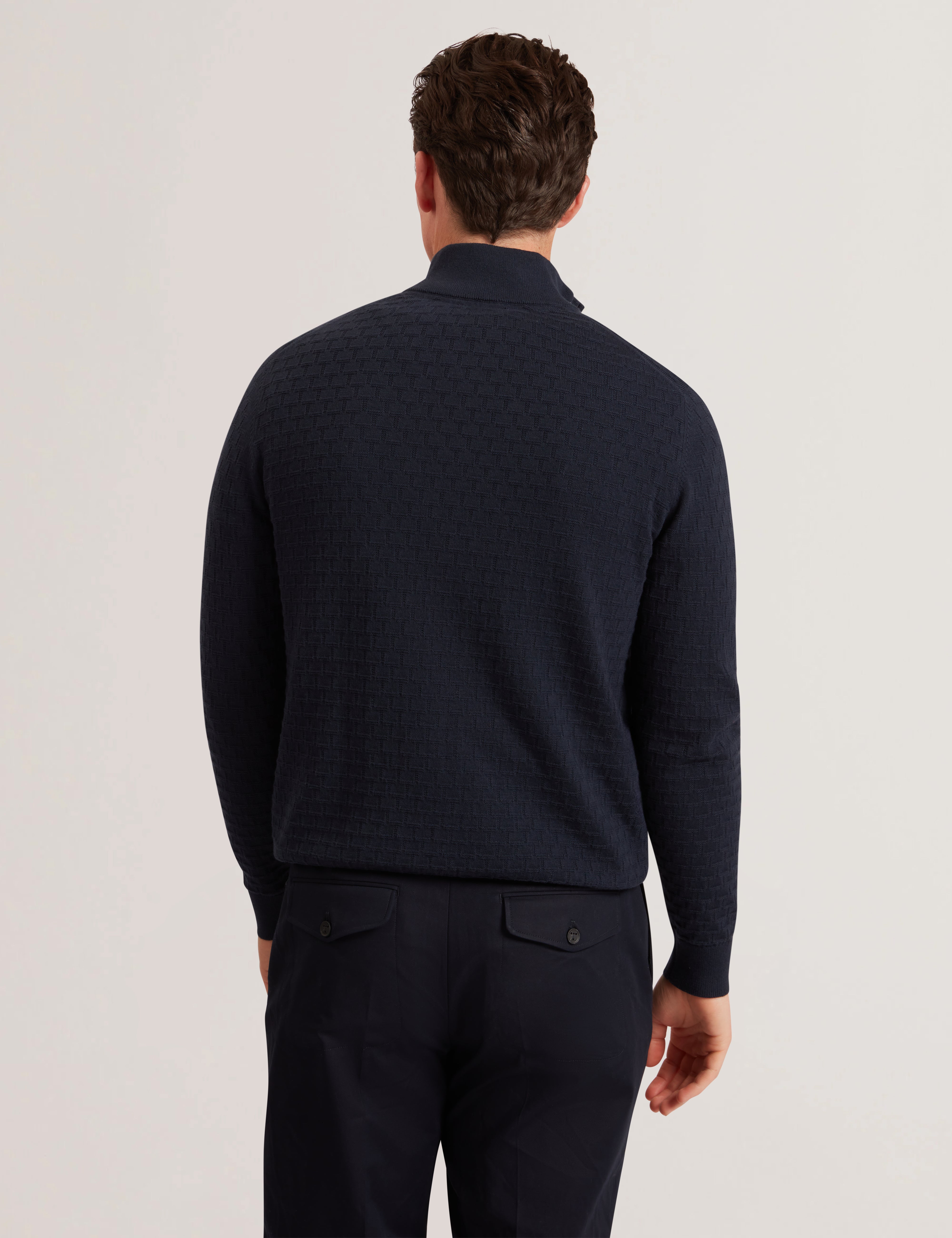 Jeremee T Stitch Half Zip Navy