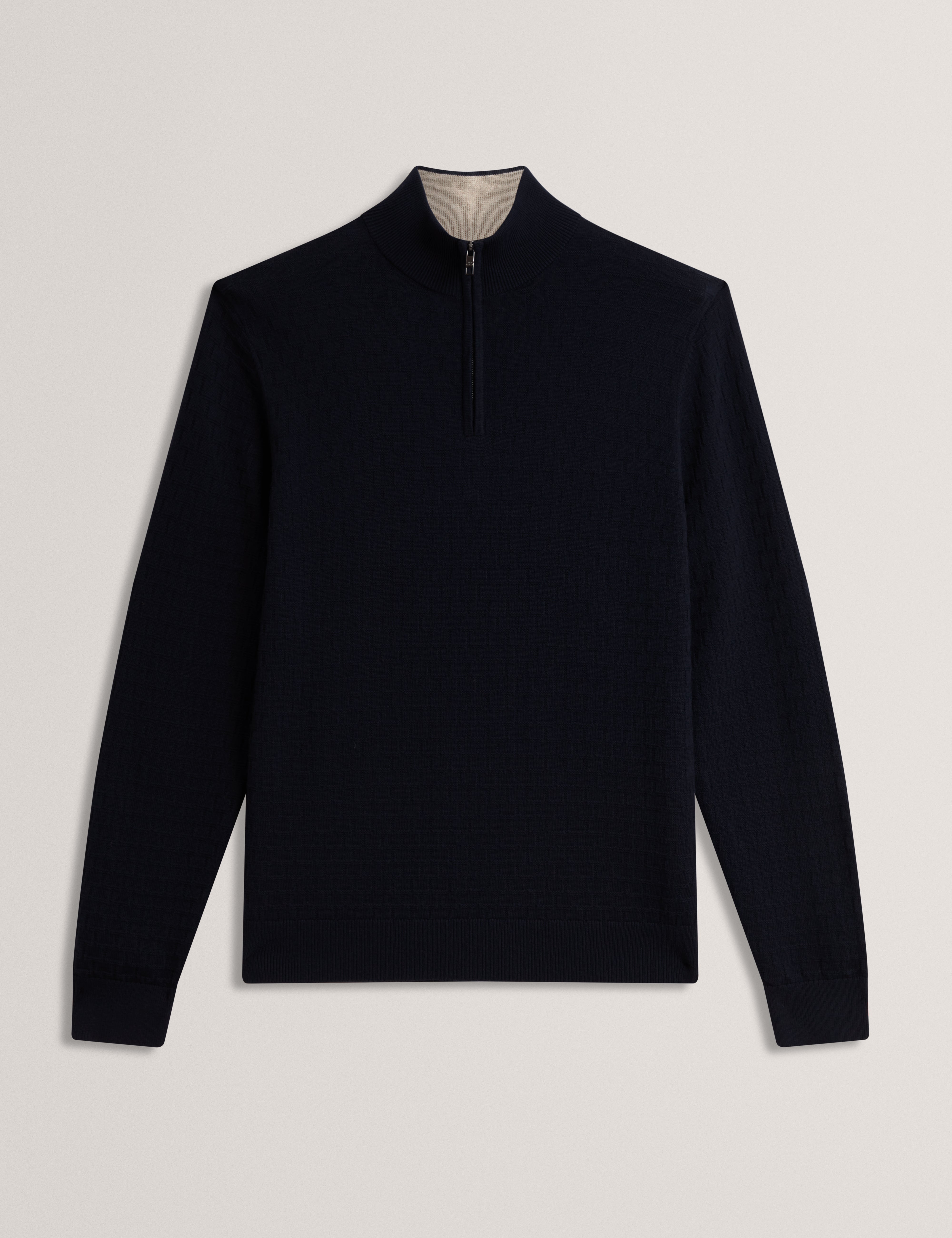 Jeremee T Stitch Half Zip Navy