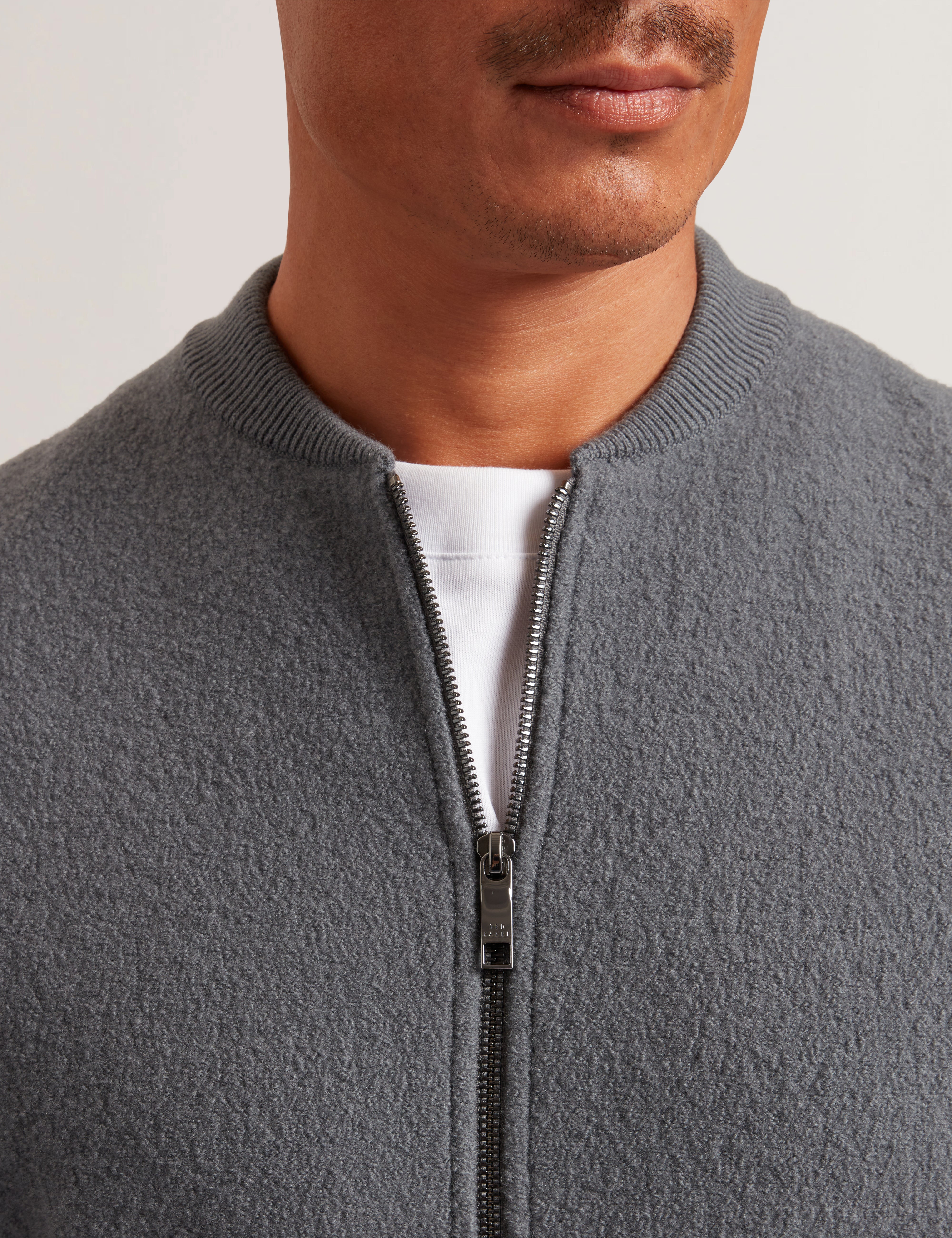 Mortimr Boucle Wool Bomber Jacket Dk-Grey