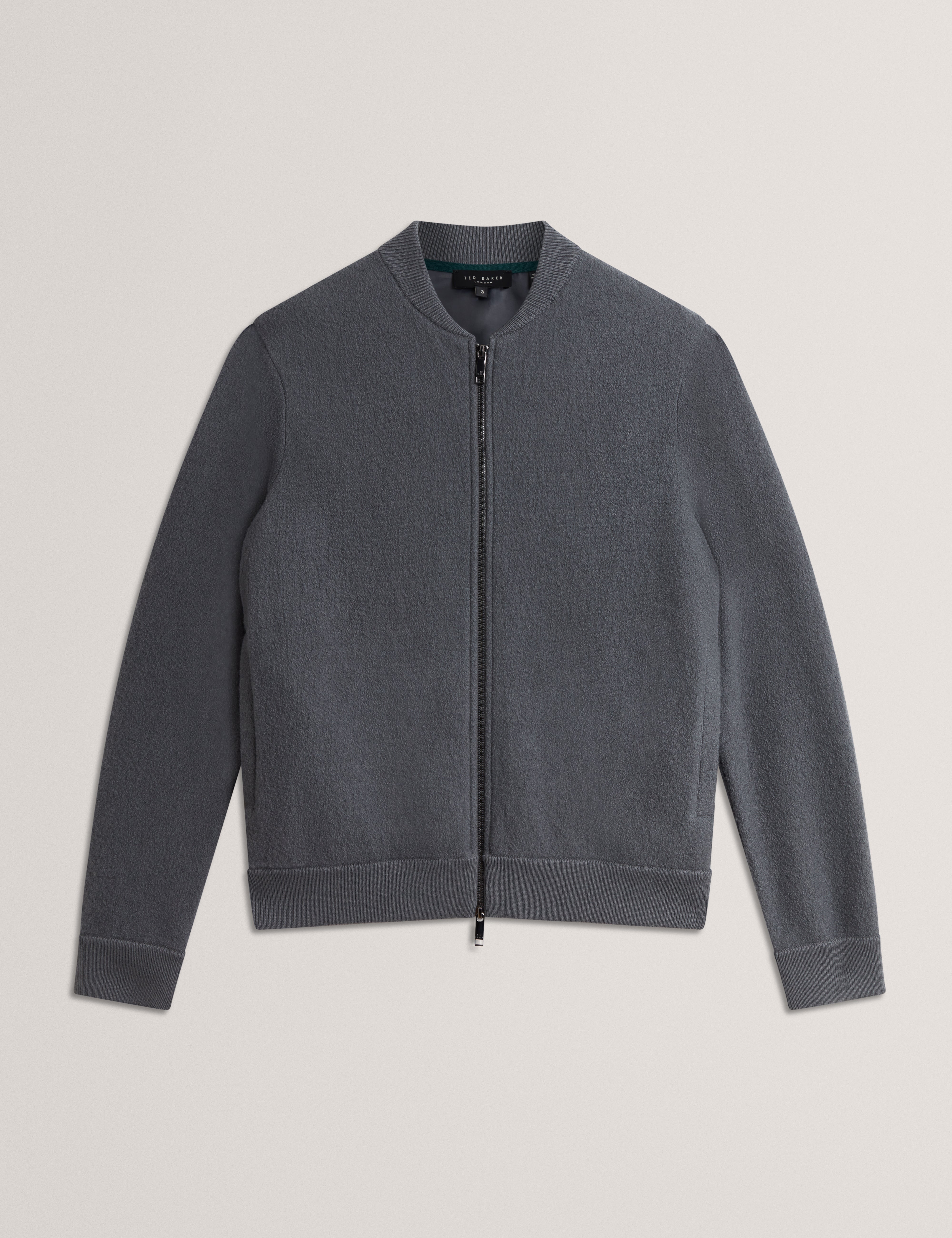Mortimr Boucle Wool Bomber Jacket Dk-Grey
