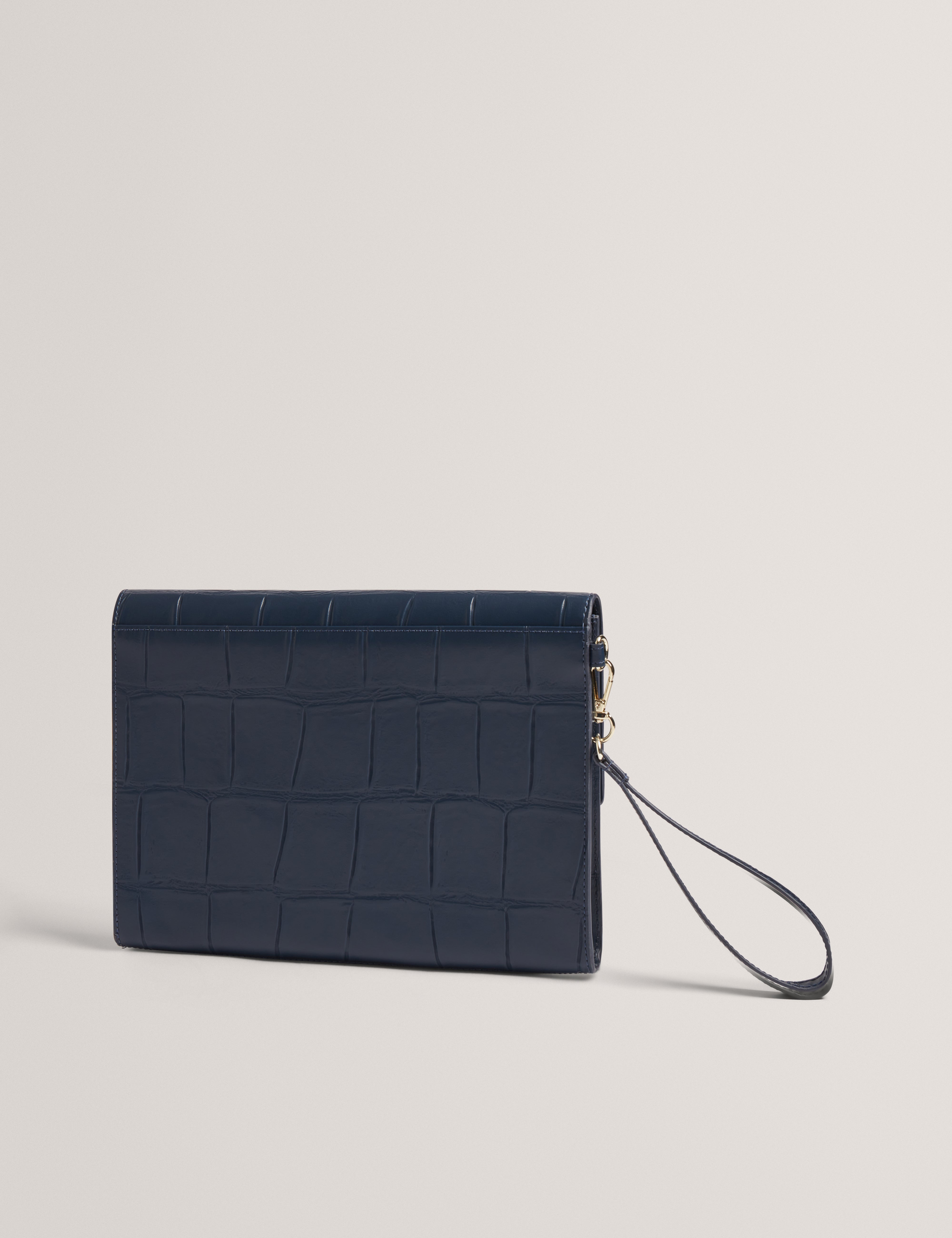 Crocey Croc Effect Envelope Pouch Navy
