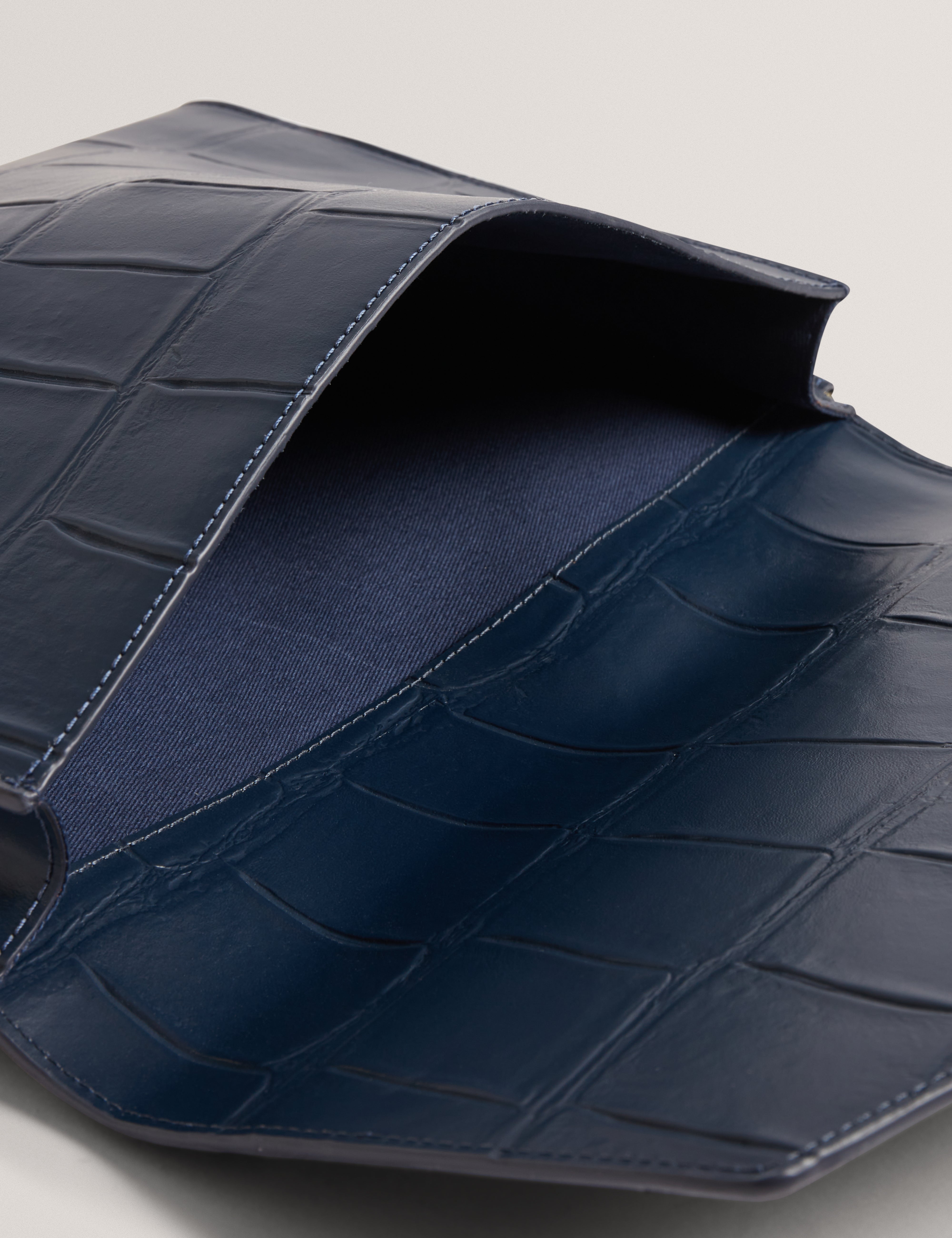 Crocey Croc Effect Envelope Pouch Navy