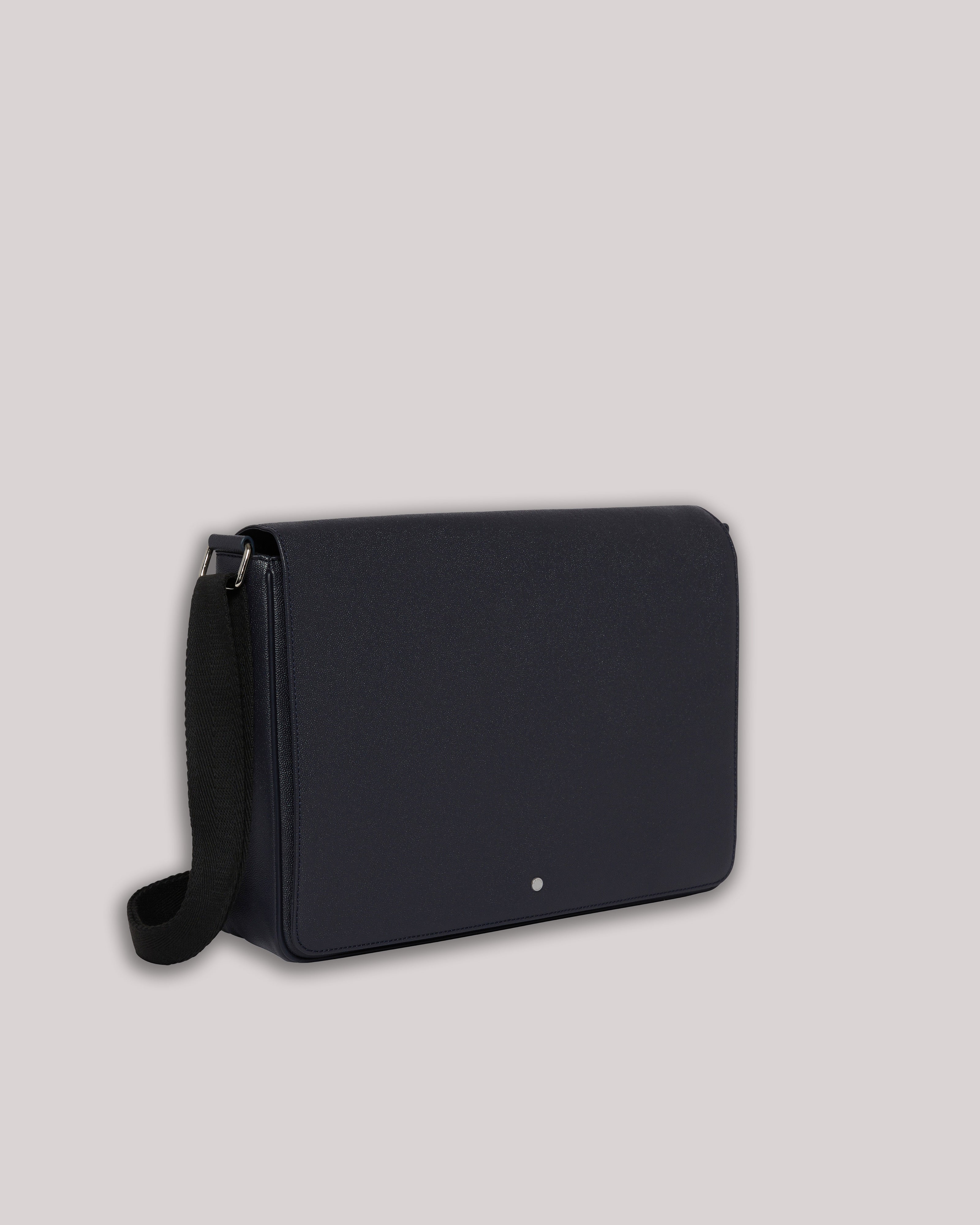 Kamaron Caviar Leather Messenger Bag Dk-Navy