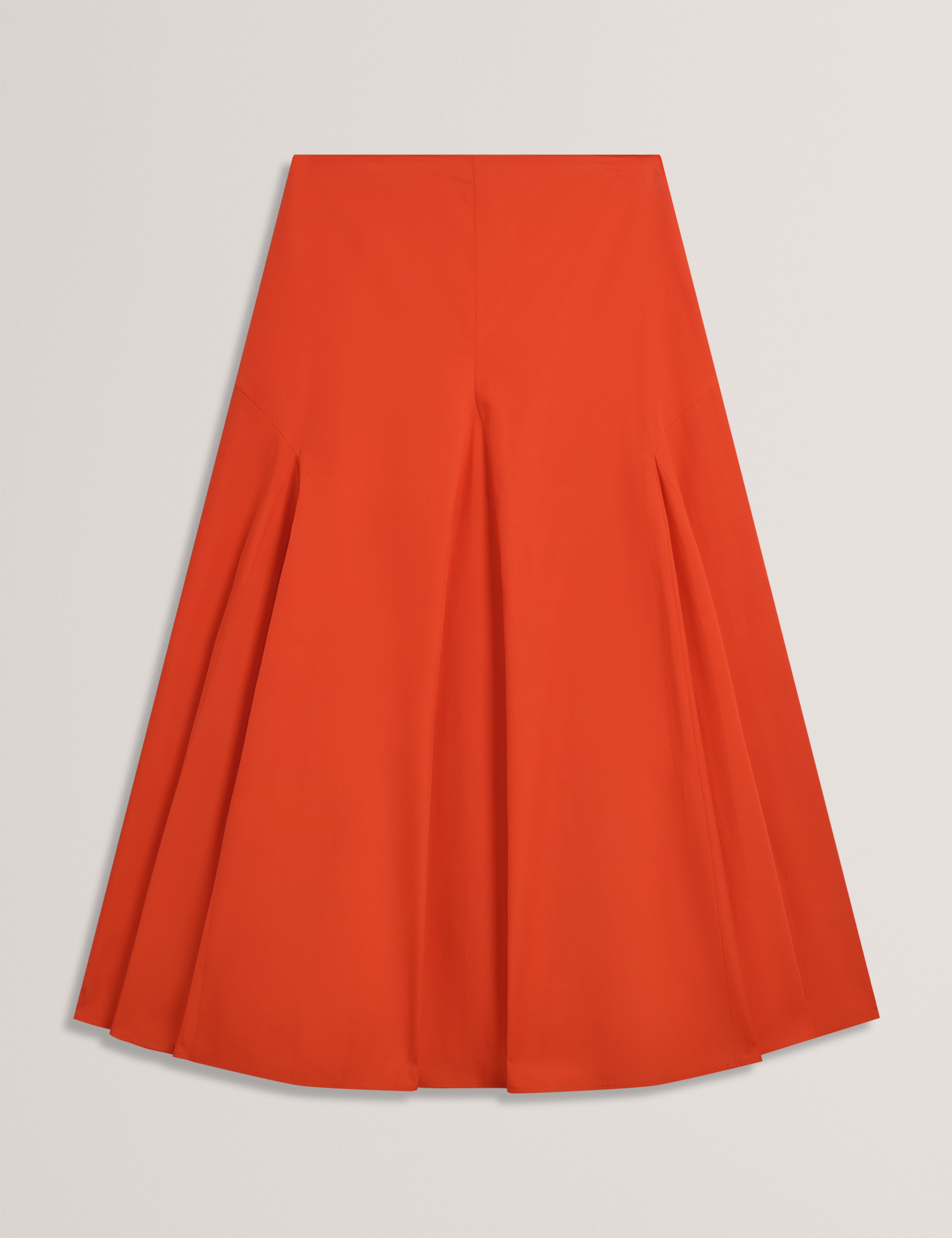 Zanzah Cotton Poplin Midi Skirt Red