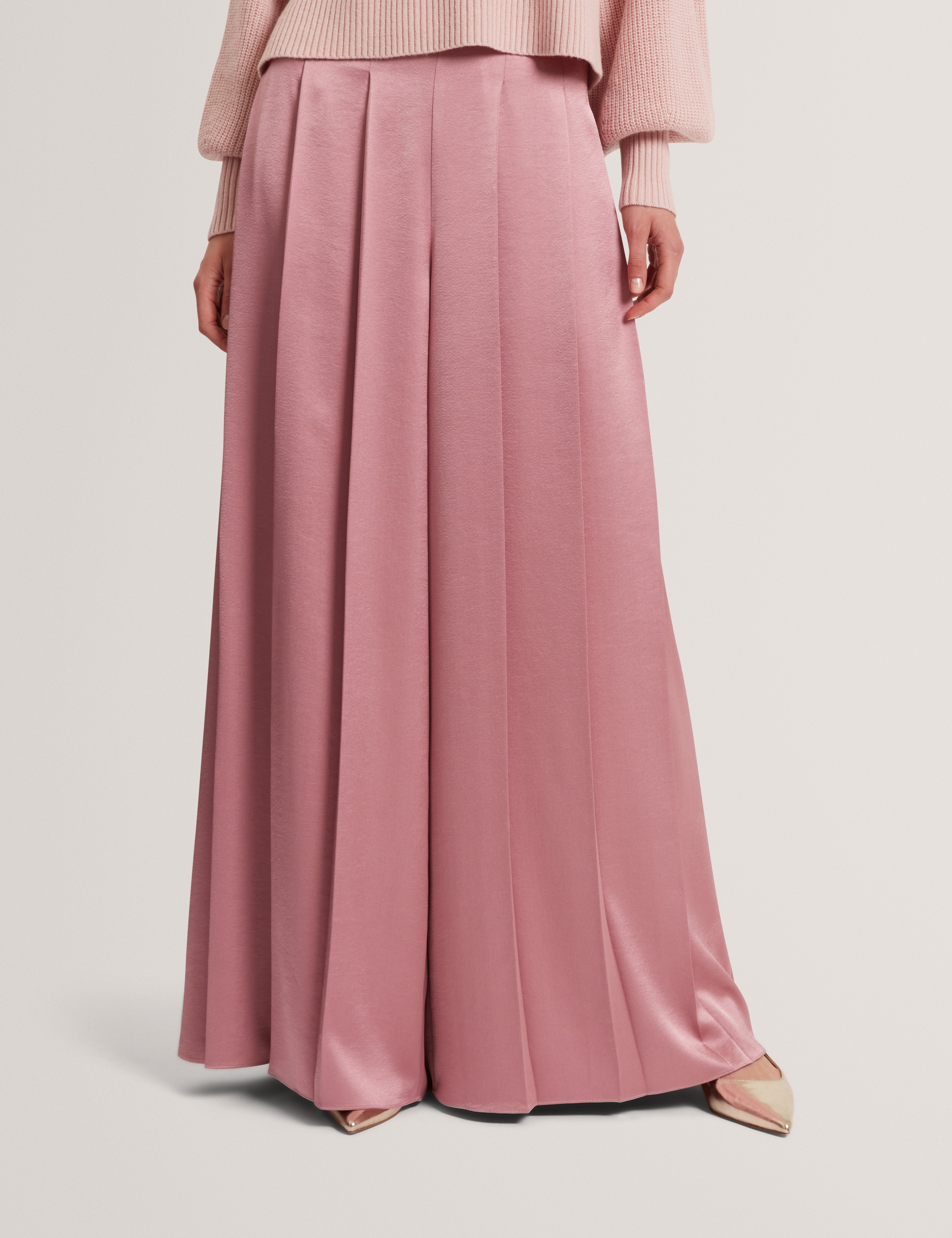 Duuva Box Pleat Wide Leg Trouser Mid-Pink