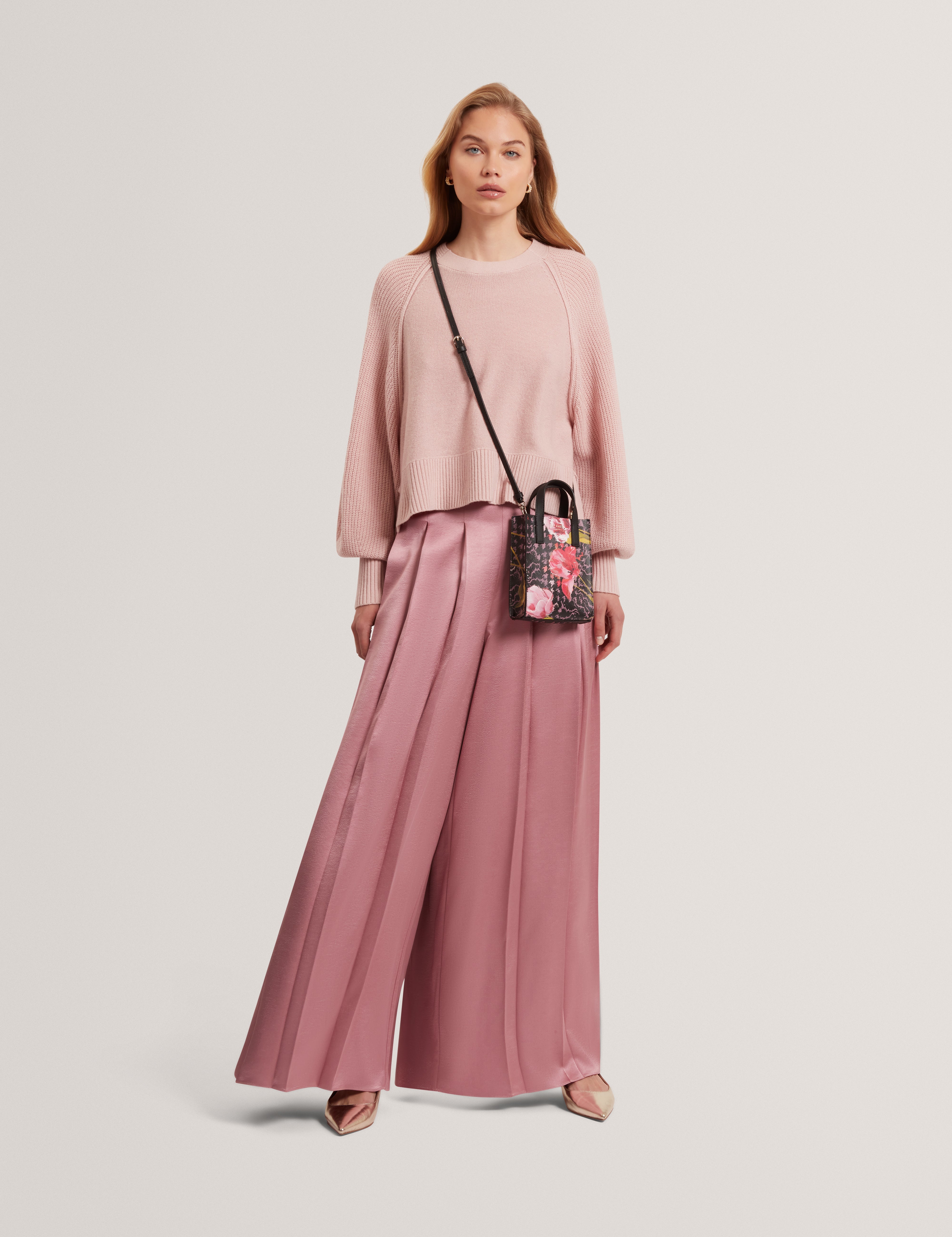 Duuva Box Pleat Wide Leg Trouser Mid-Pink