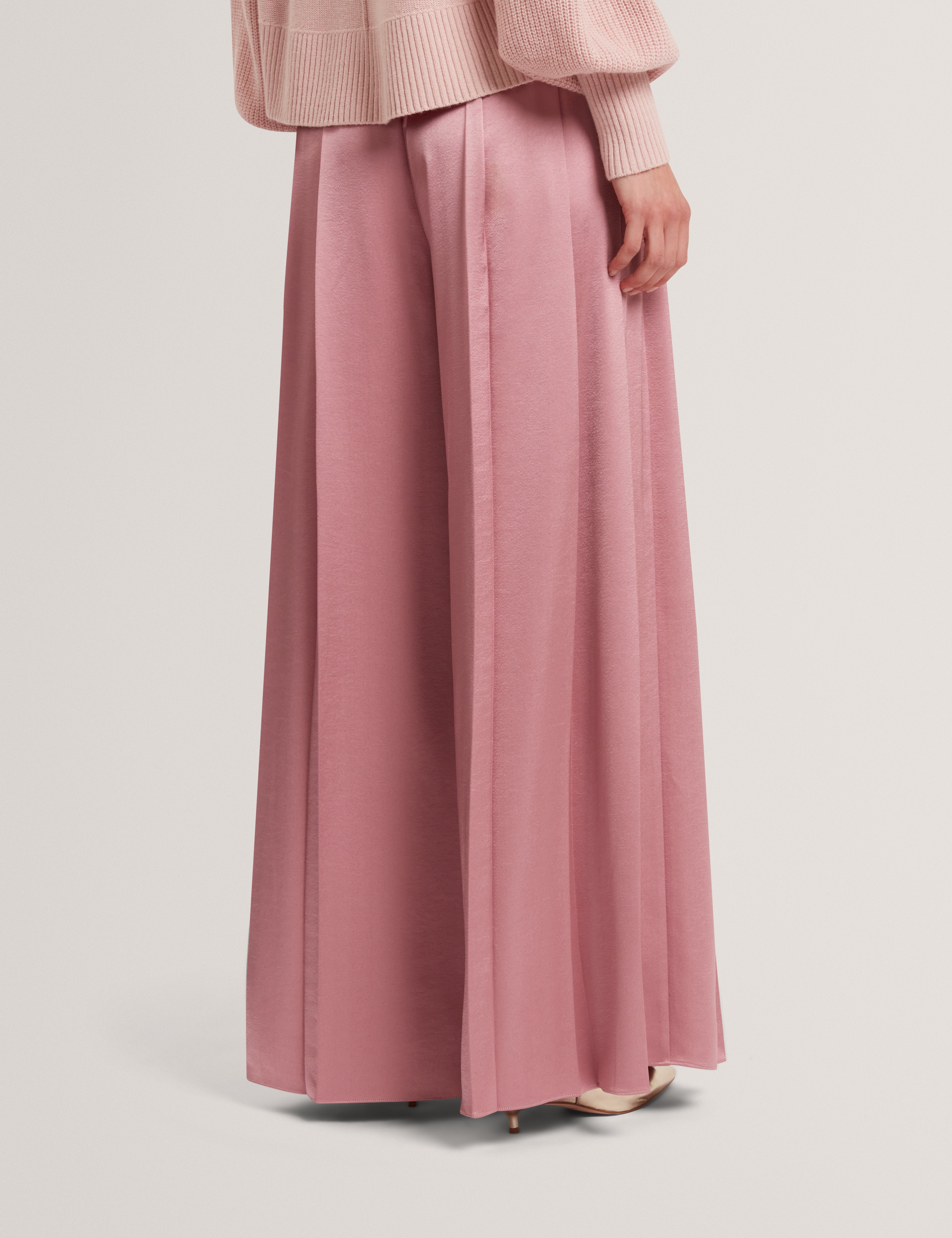 Duuva Box Pleat Wide Leg Trouser Mid-Pink