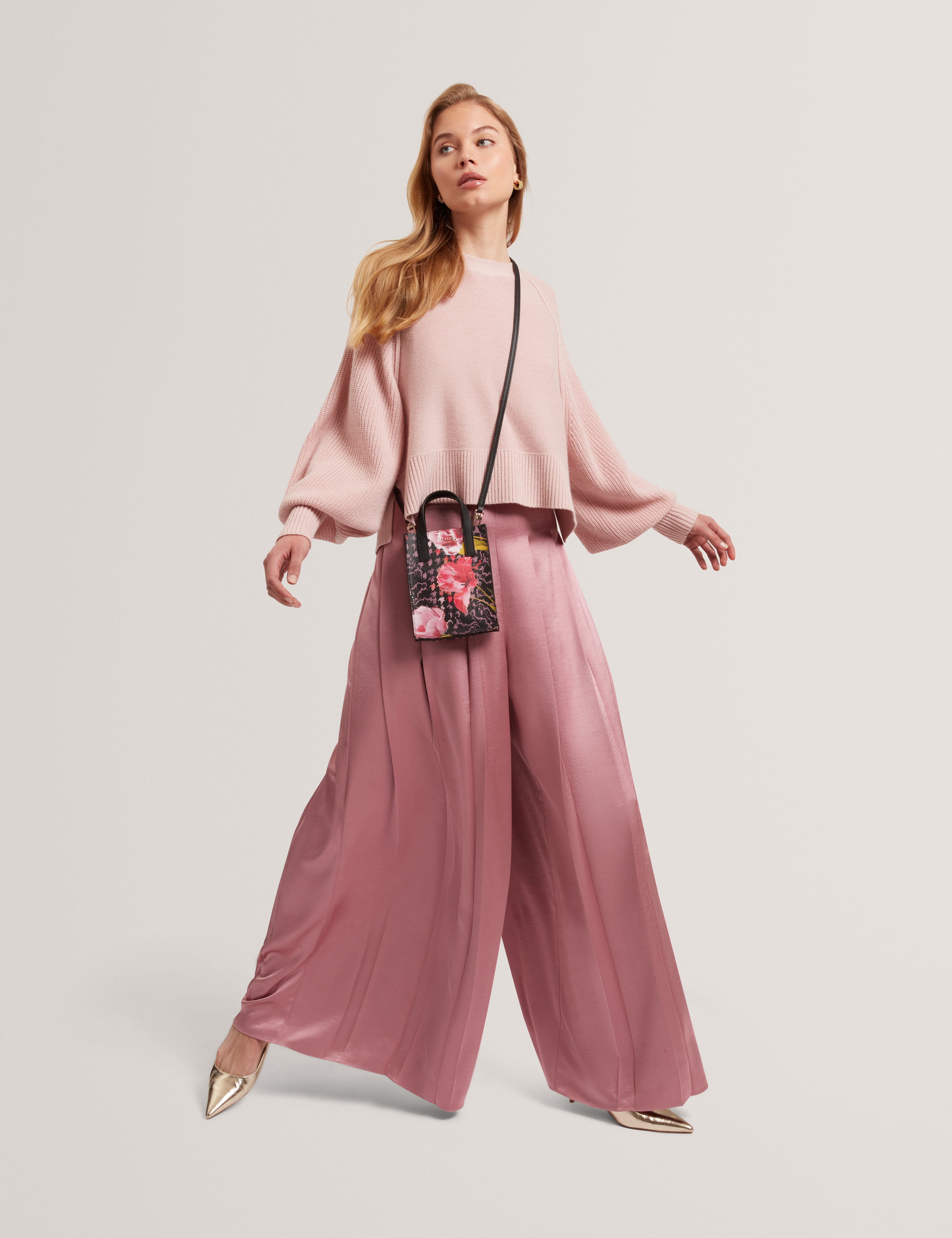 Duuva Box Pleat Wide Leg Trouser Mid-Pink