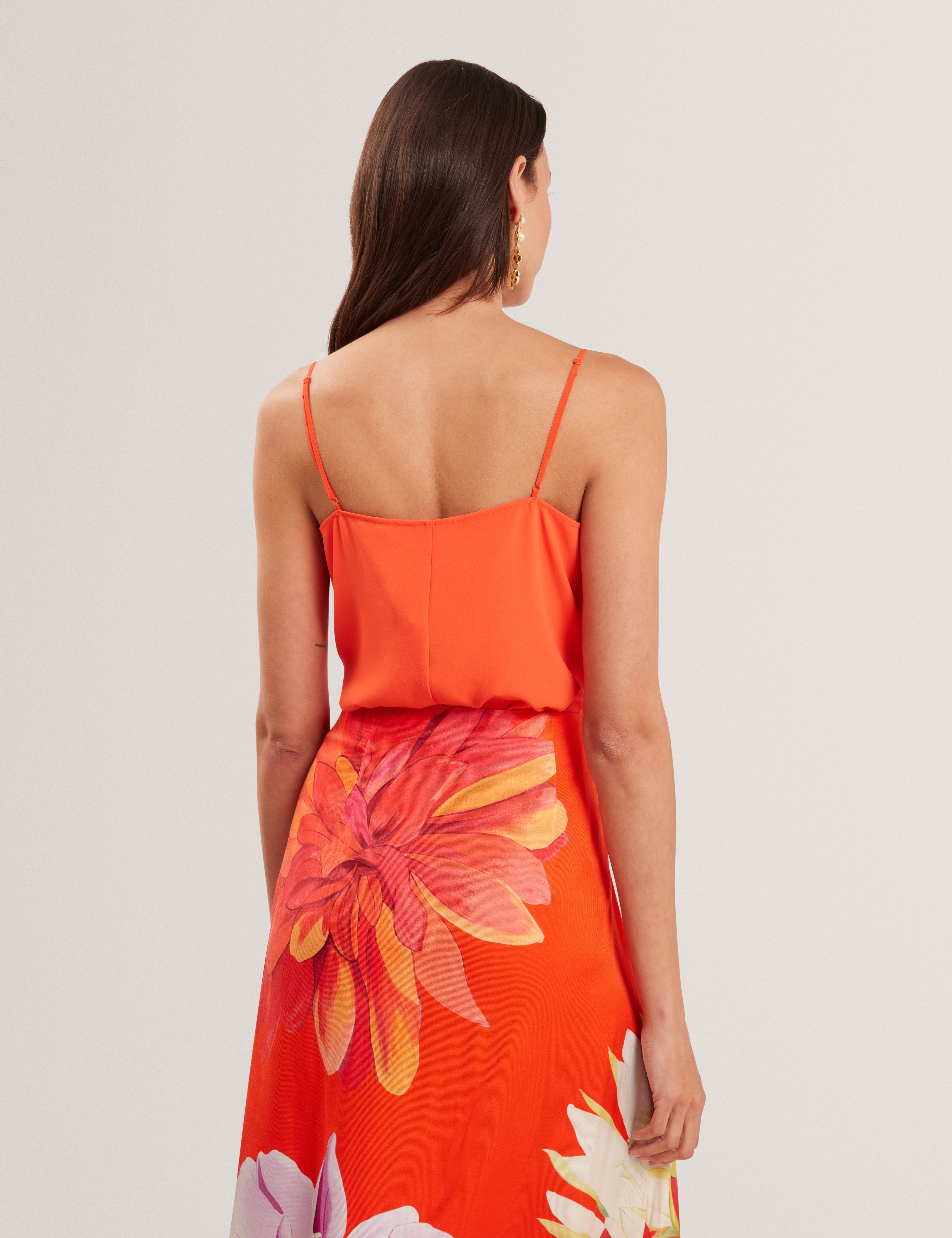 Lulea Chiffon Insert Cami Top Orange