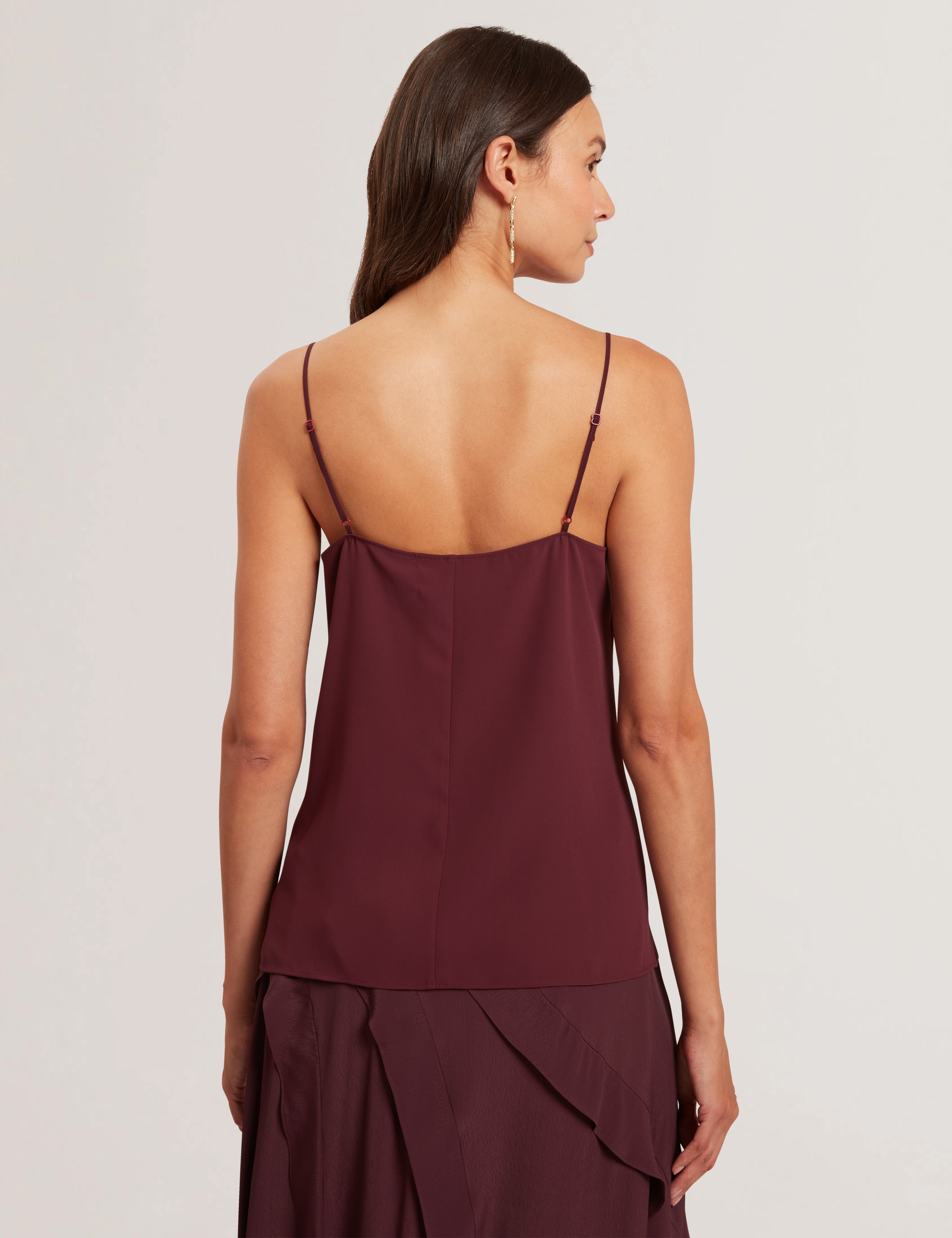 Lulea Chiffon Insert Cami Top Oxblood