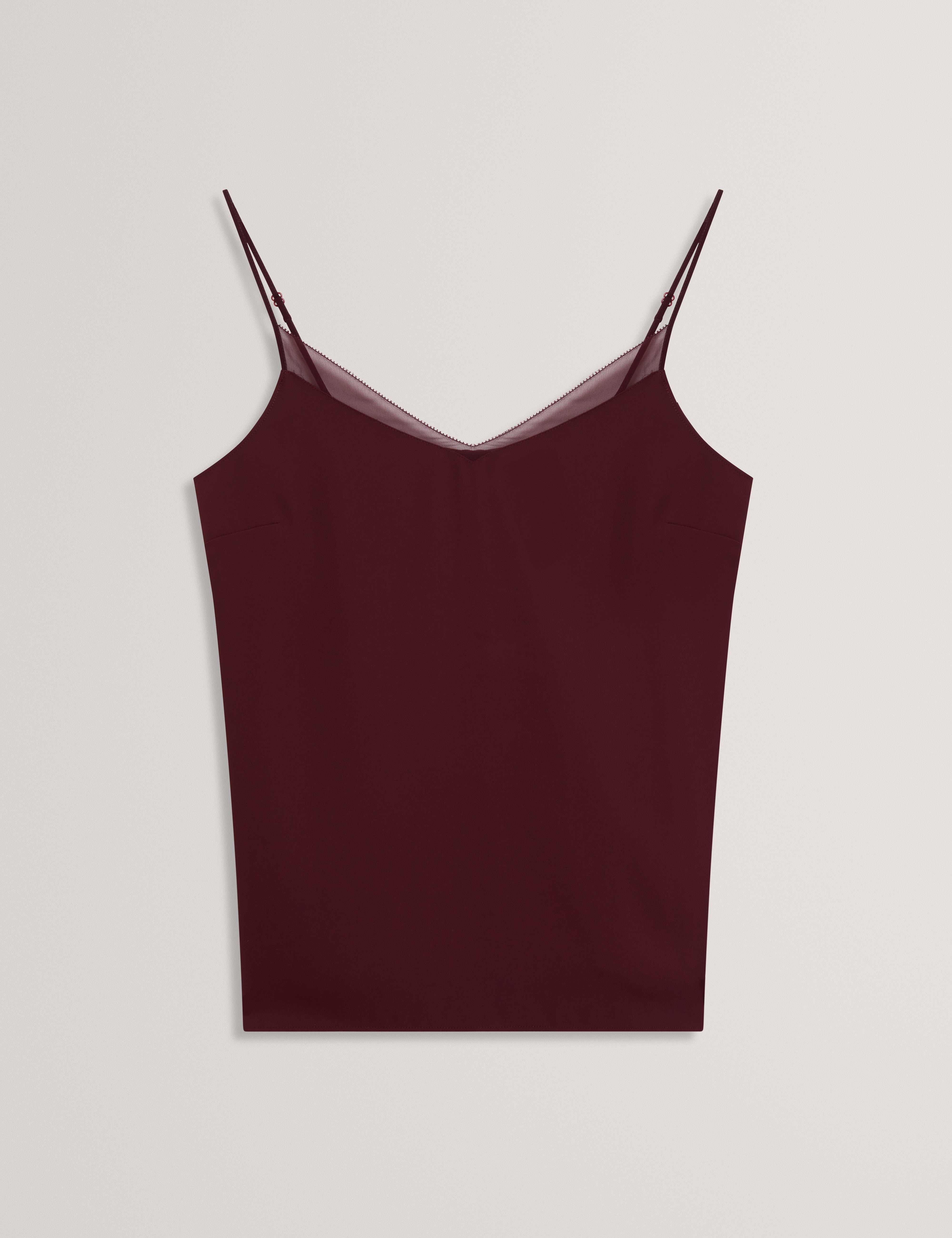 Lulea Chiffon Insert Cami Top Oxblood