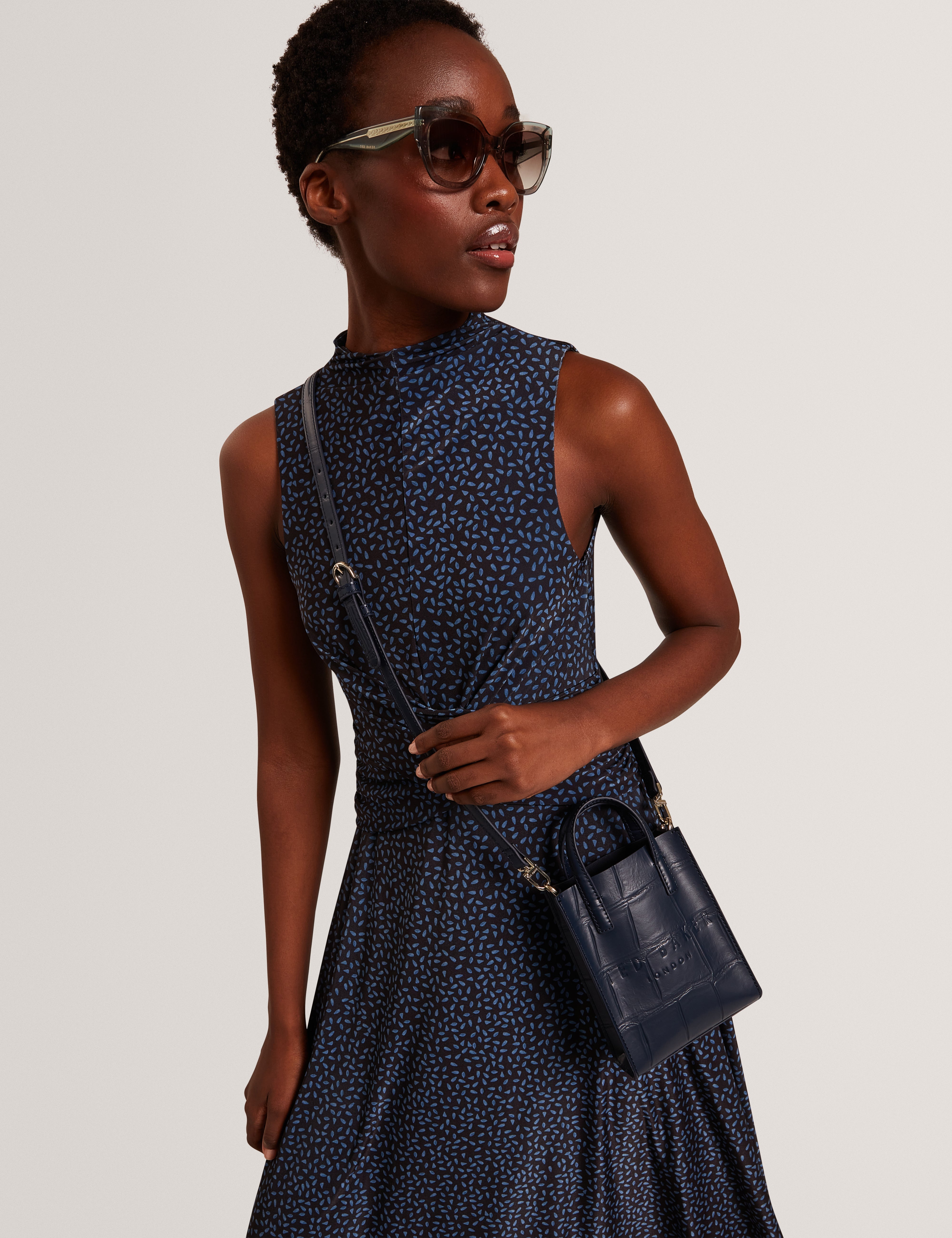 Gatocon Croc Effect Mini Icon Bag Navy