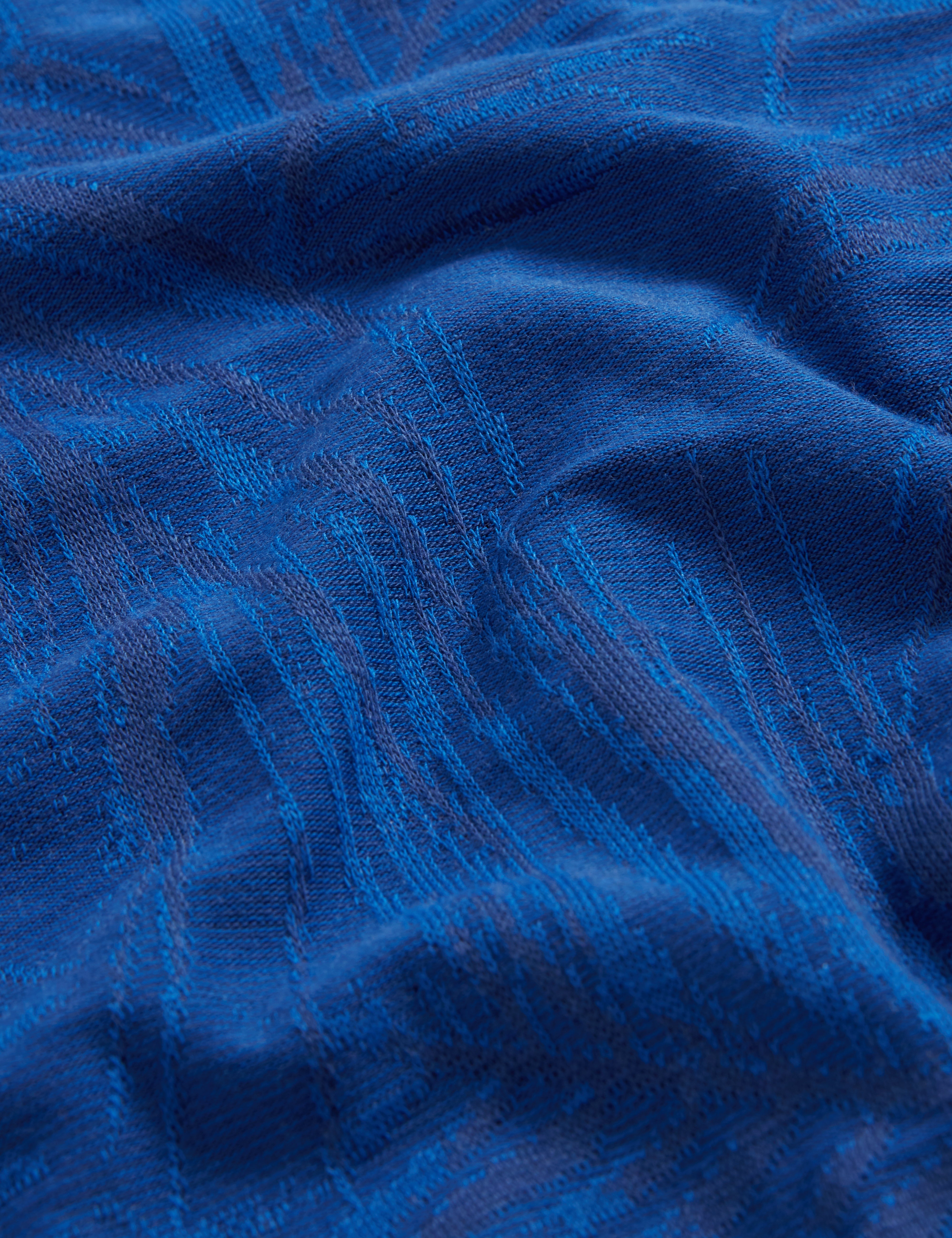 Edwine Short Sleeve Regular Jacquard Leaf Polo Navy