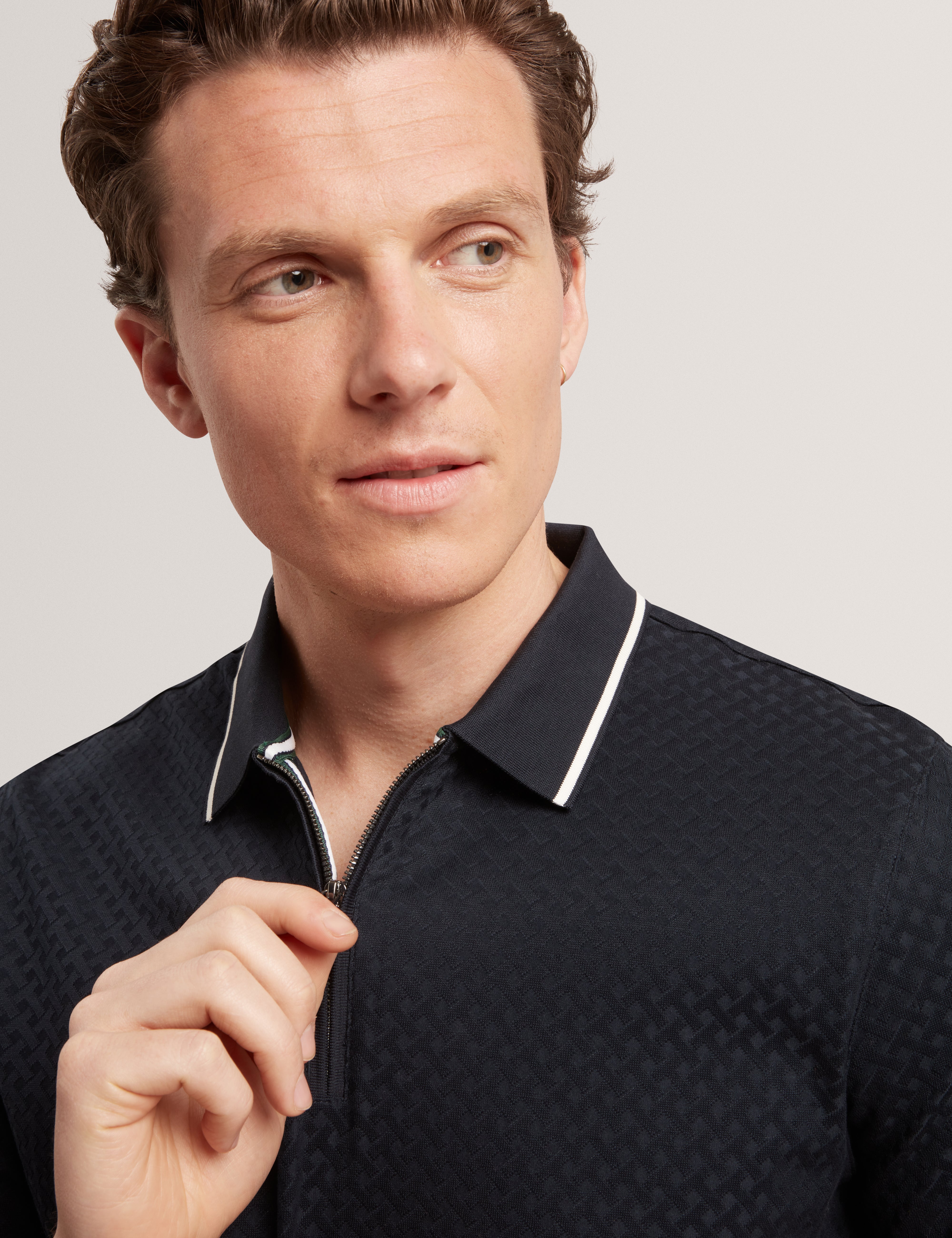 Cophen Short Sleeve Regular T Stitch Polo Shirt Navy
