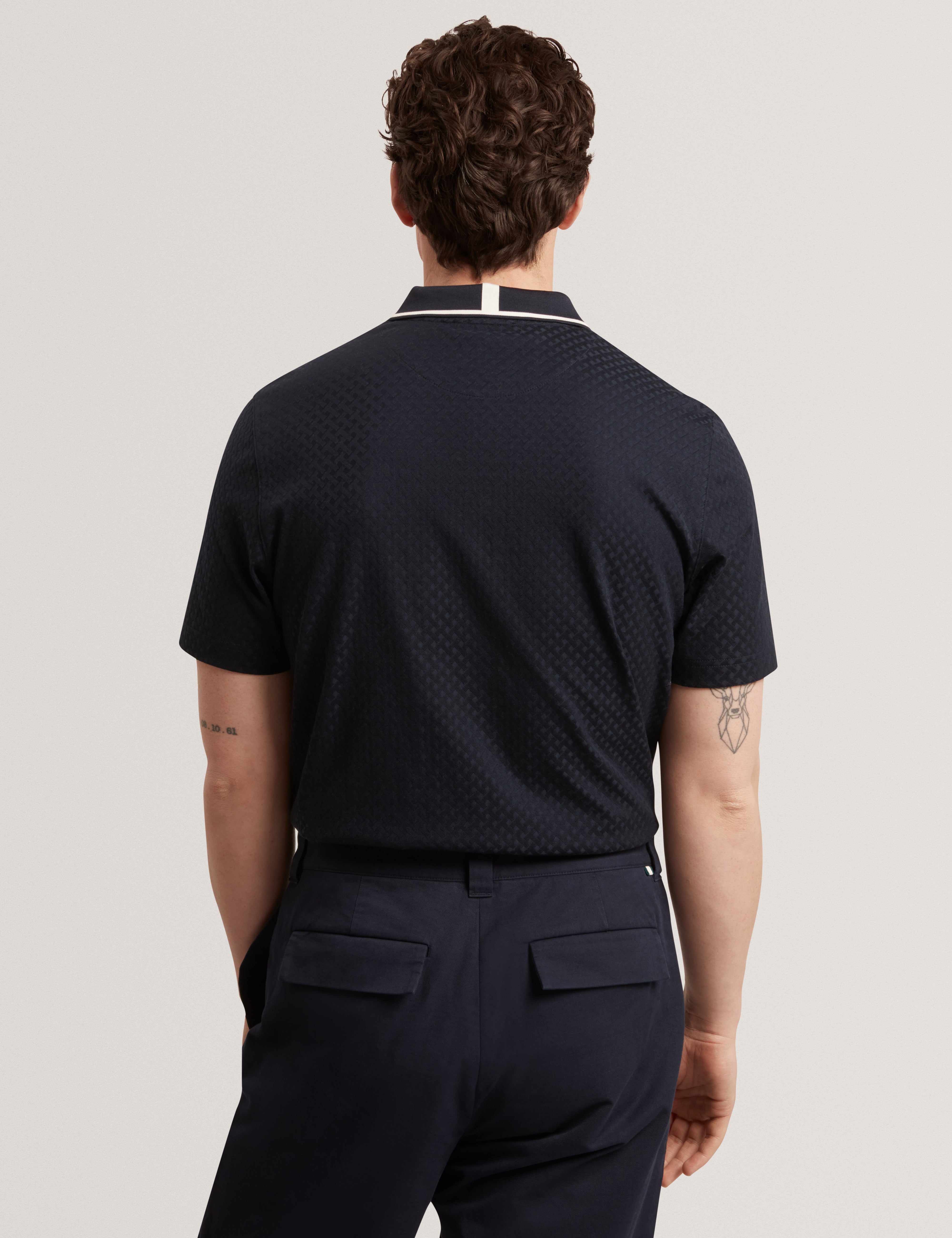 Cophen Short Sleeve Regular T Stitch Polo Shirt Navy