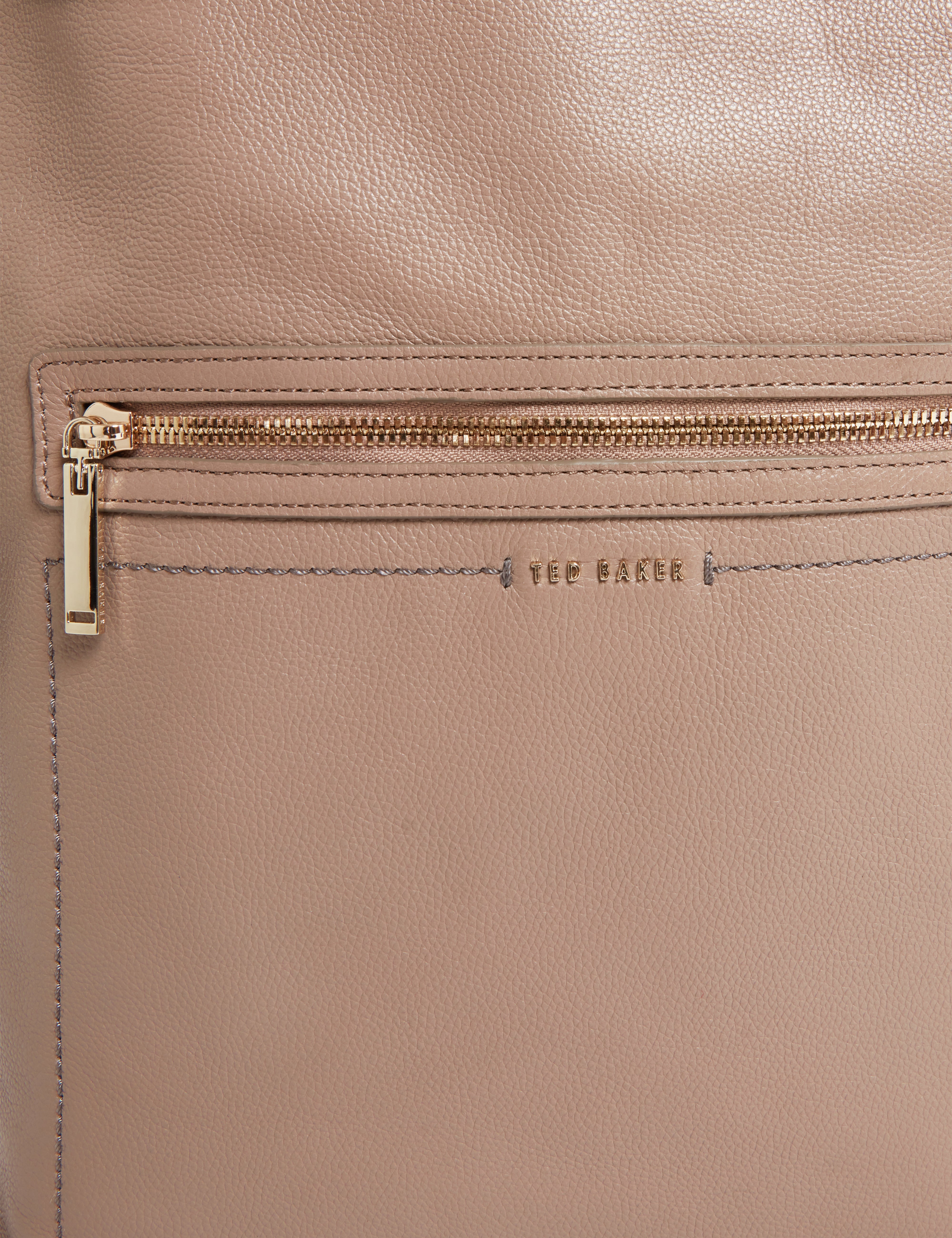 Luccea Webbing Leather Backpack Taupe