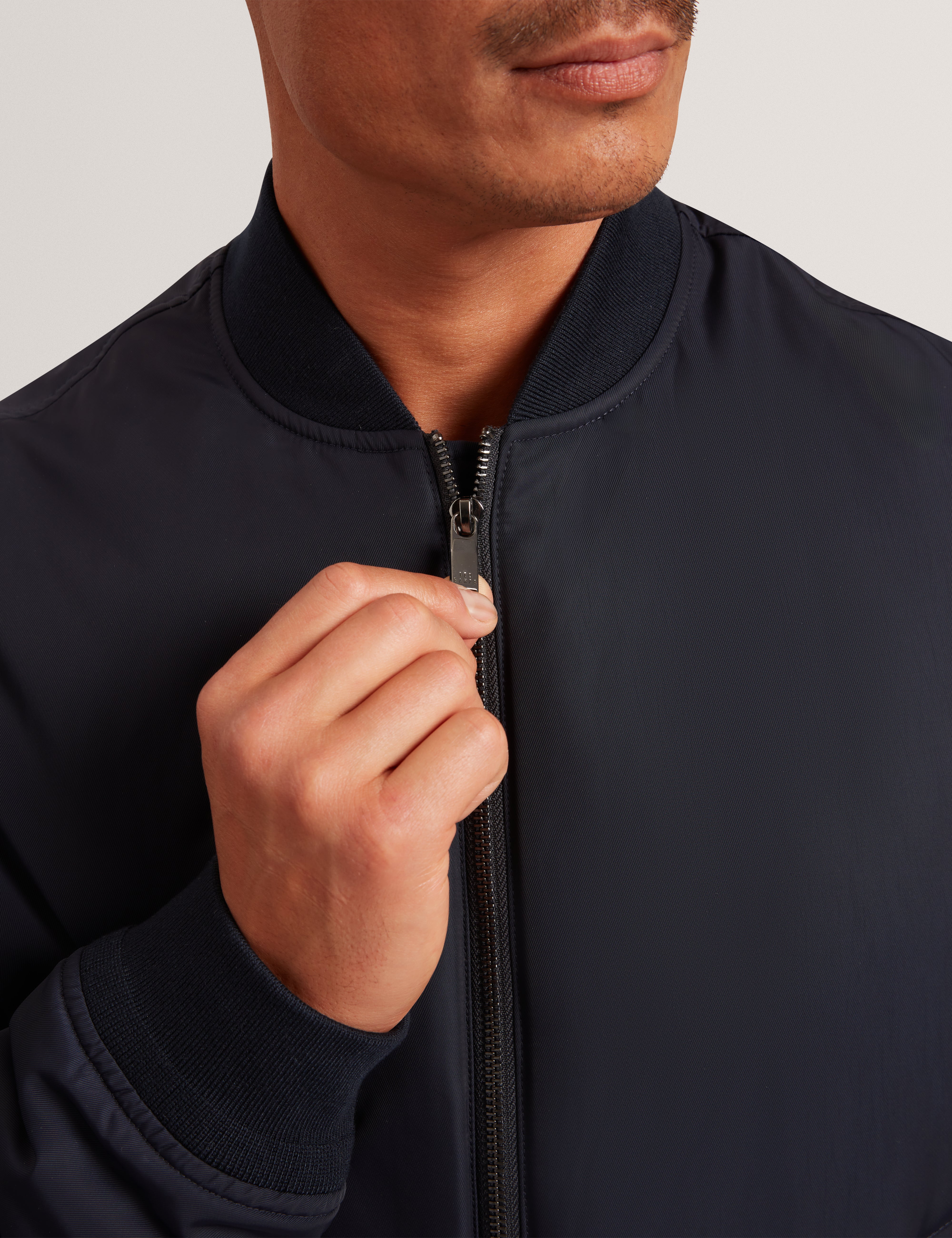 Bombard Relaxed Fit Nylon Ma1 Bomber Jacket Navy