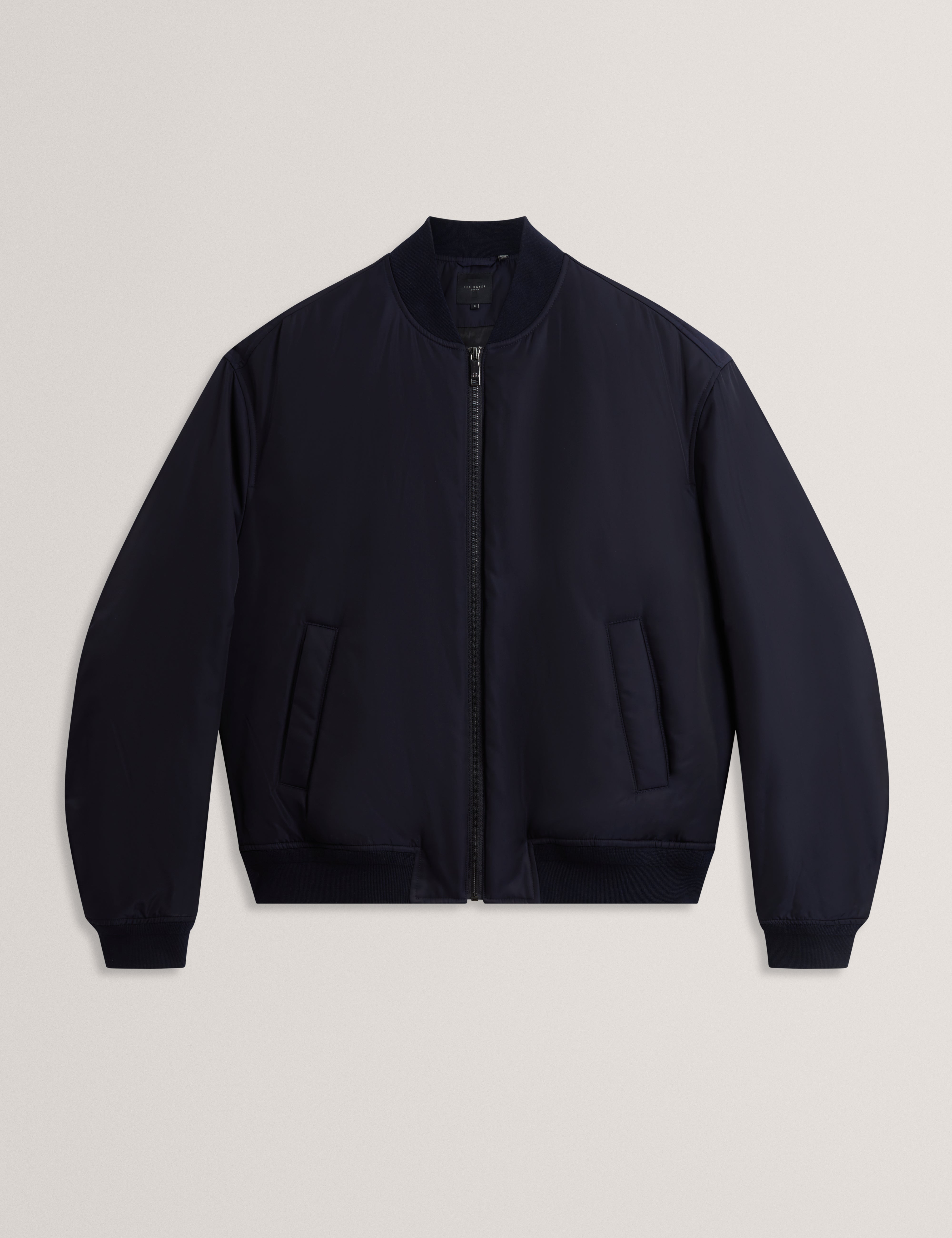 Bombard Relaxed Fit Nylon Ma1 Bomber Jacket Navy