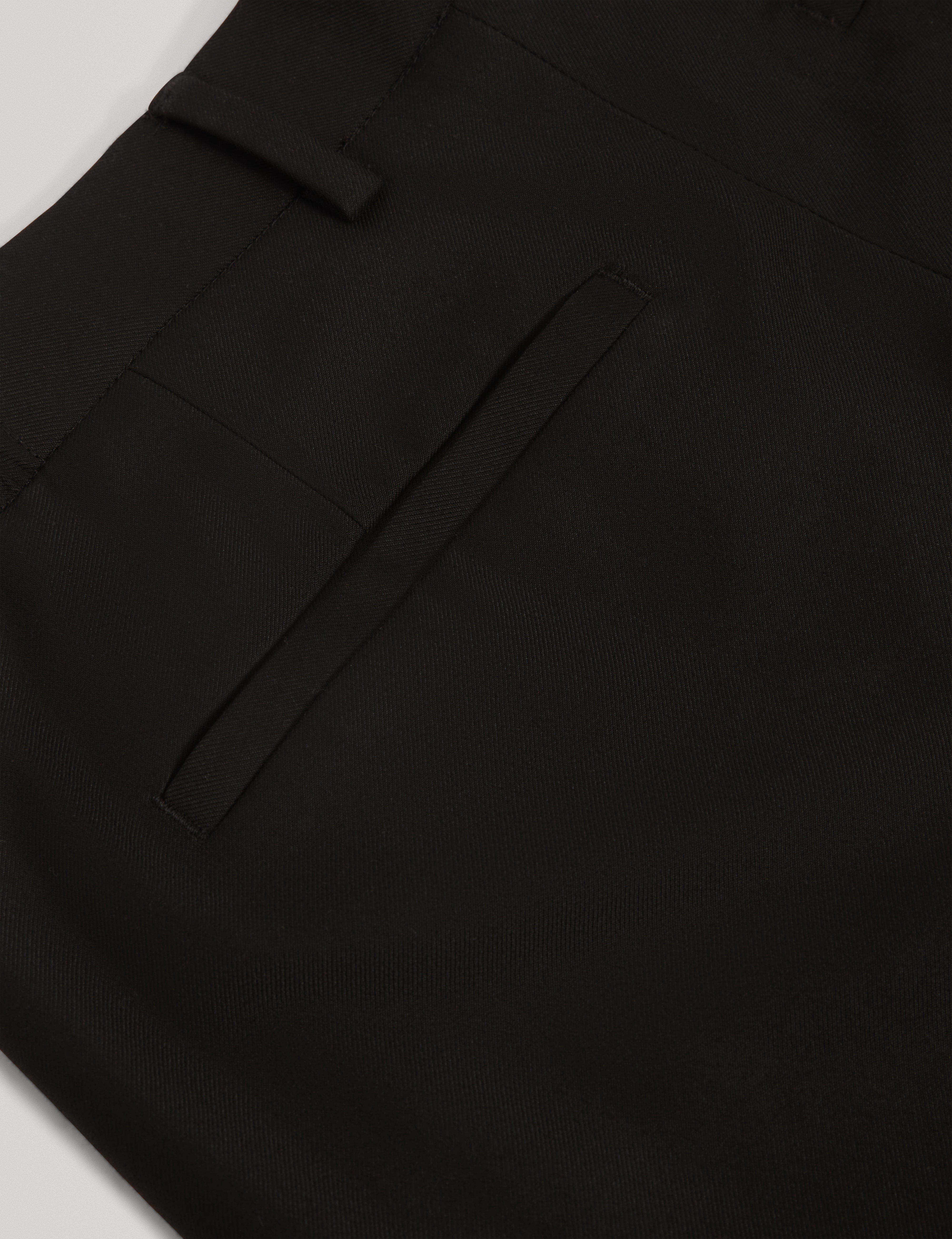 Salson Tapered Fit Wool Blend Trouser With Stre Black