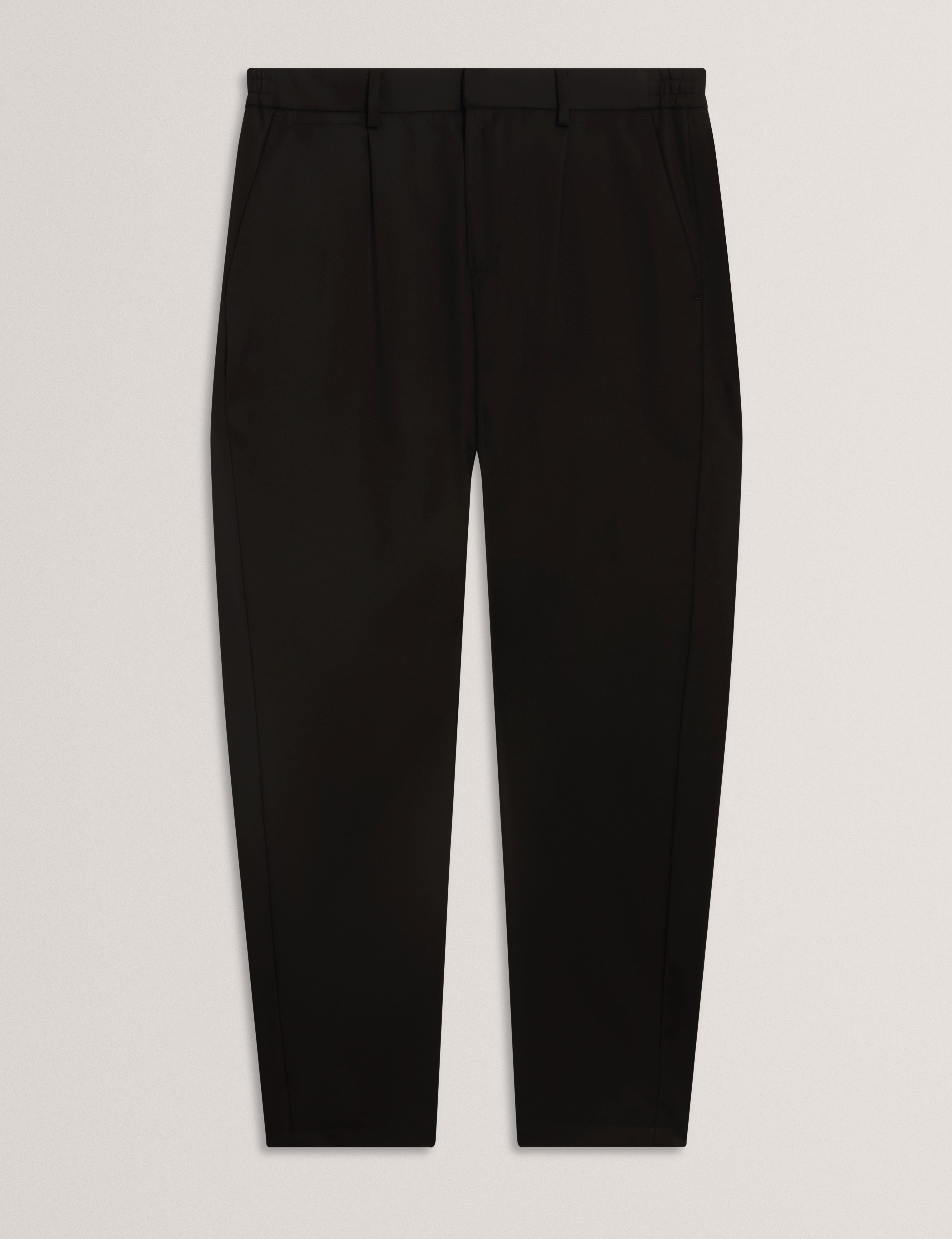 Salson Tapered Fit Wool Blend Trouser With Stre Black