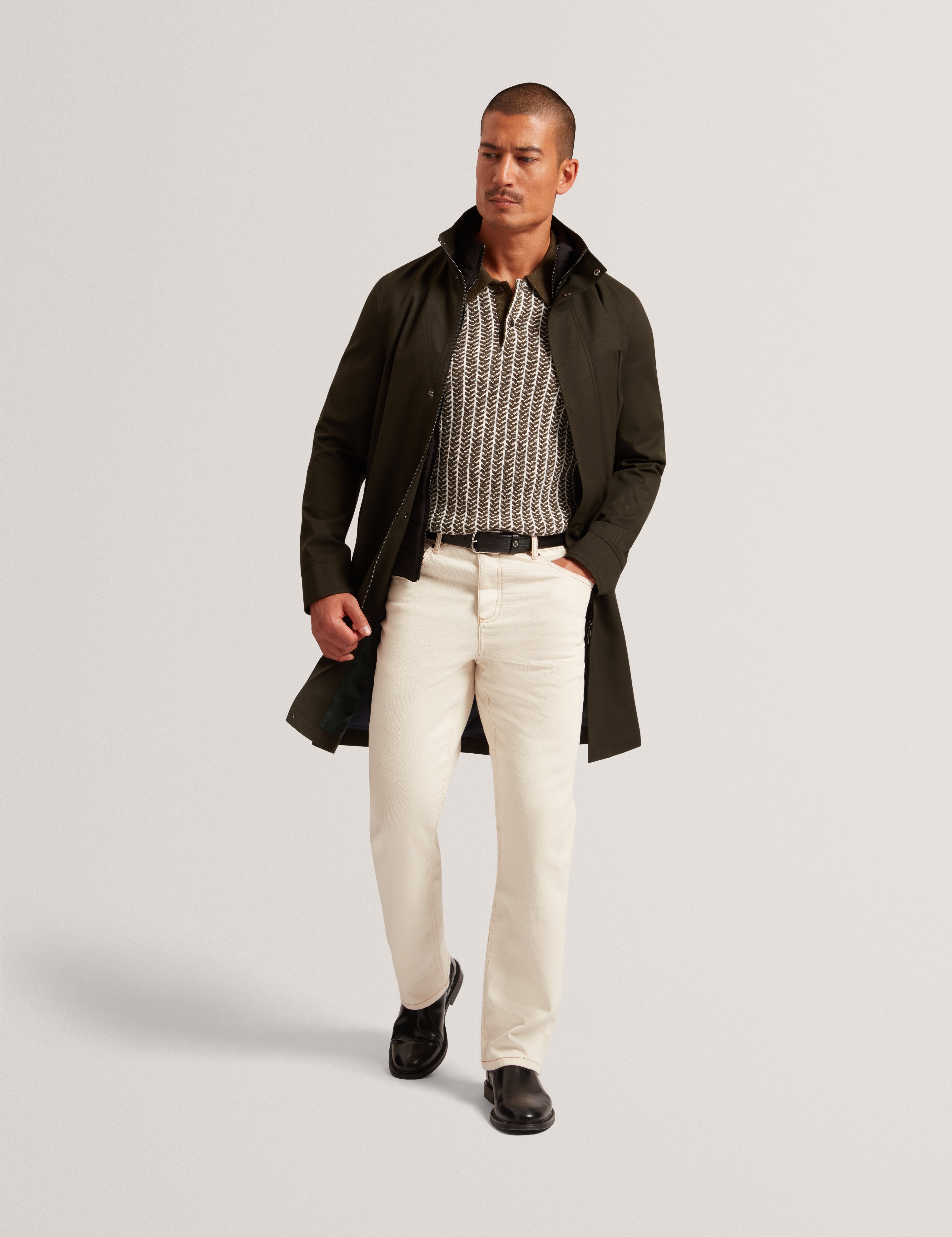 Ruabon Nylon Funnel Neck Jacket With Mock Liner Dk-Green