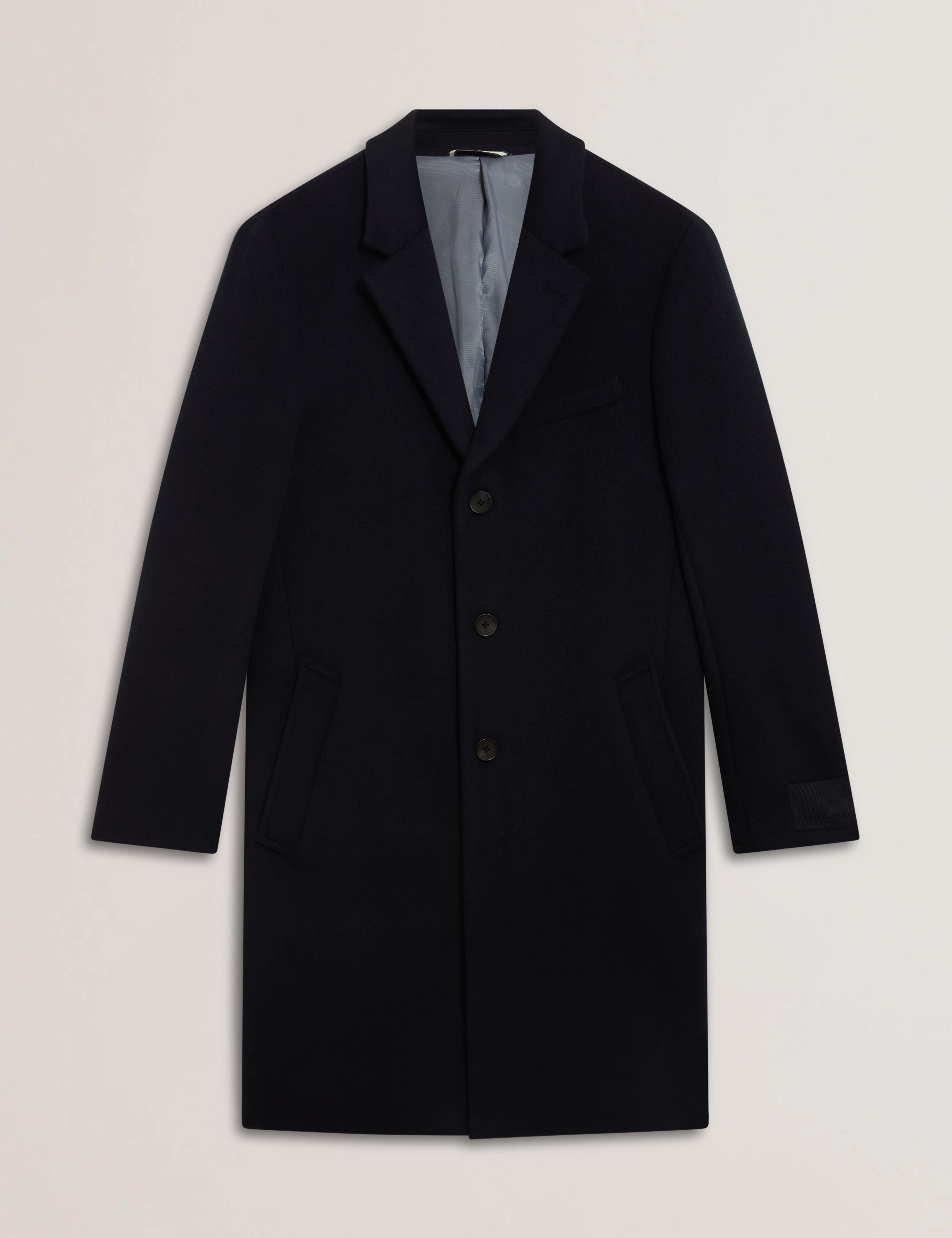 Alerton Slim Fit Wool Blend City Overcoat Navy