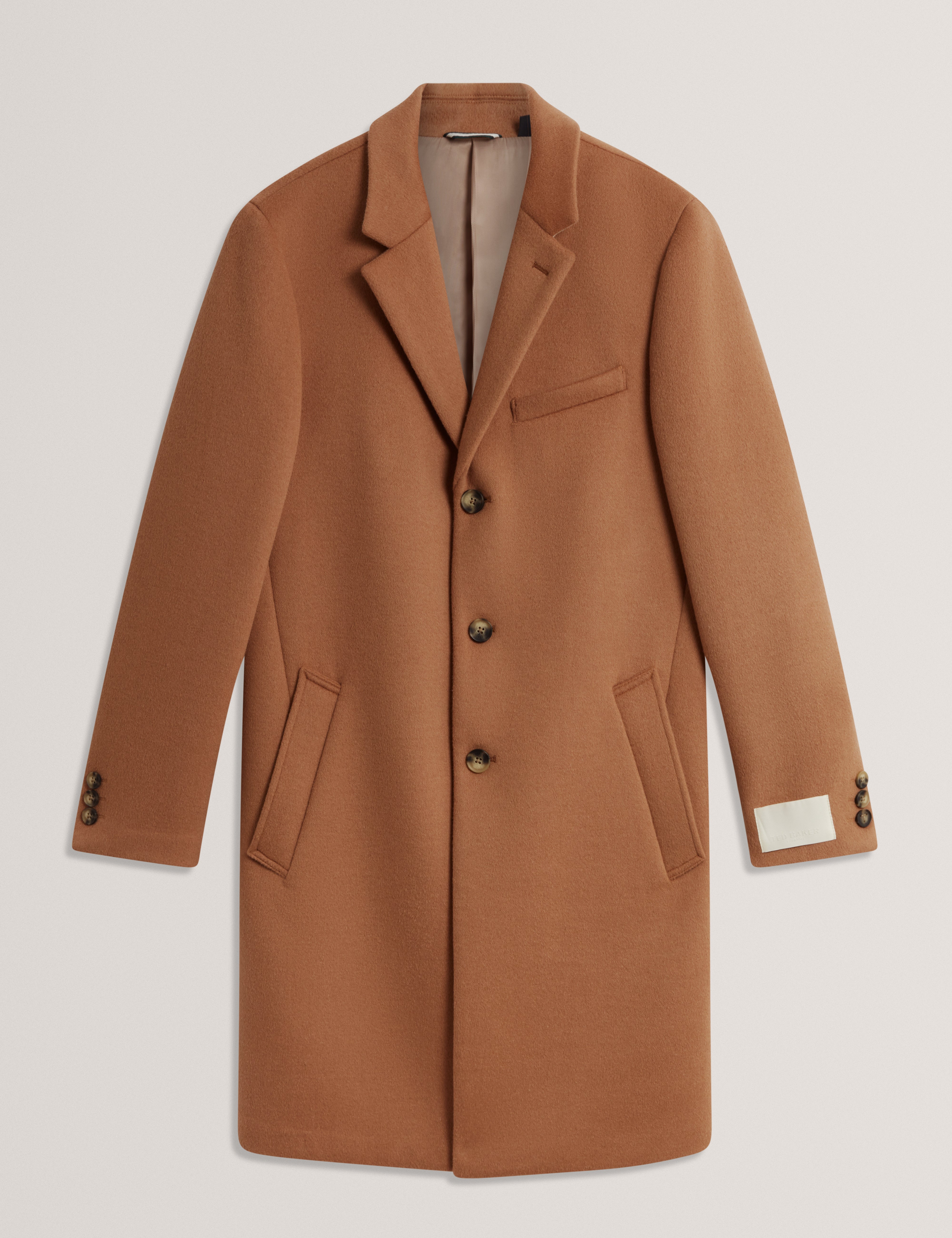 Alerton Slim Fit Wool Blend City Overcoat Tan