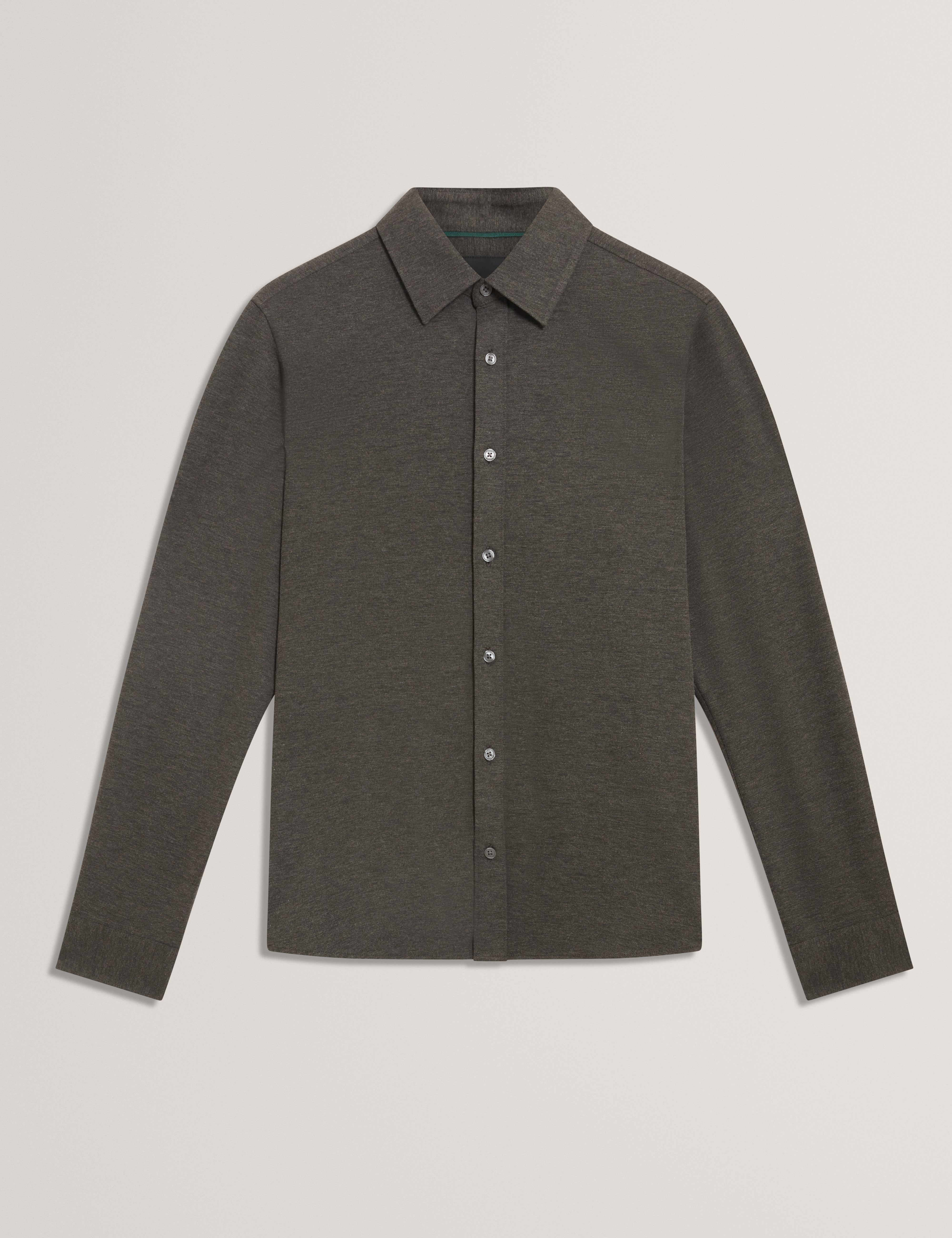 Nortun Ls Regular Fit Wool Blend Knitted Shirt Grey