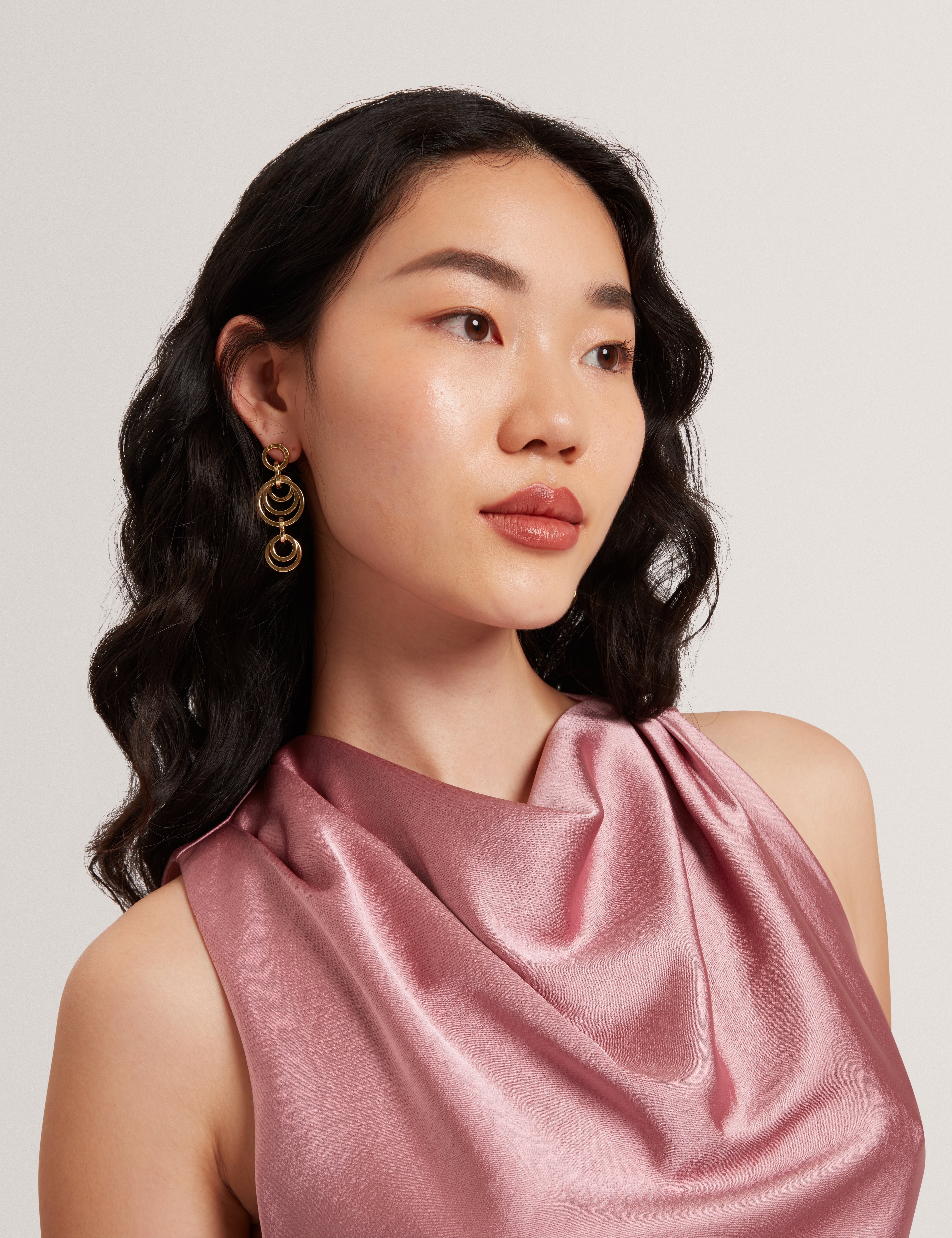 Zepha Drape Halter Neck Top Mid-Pink