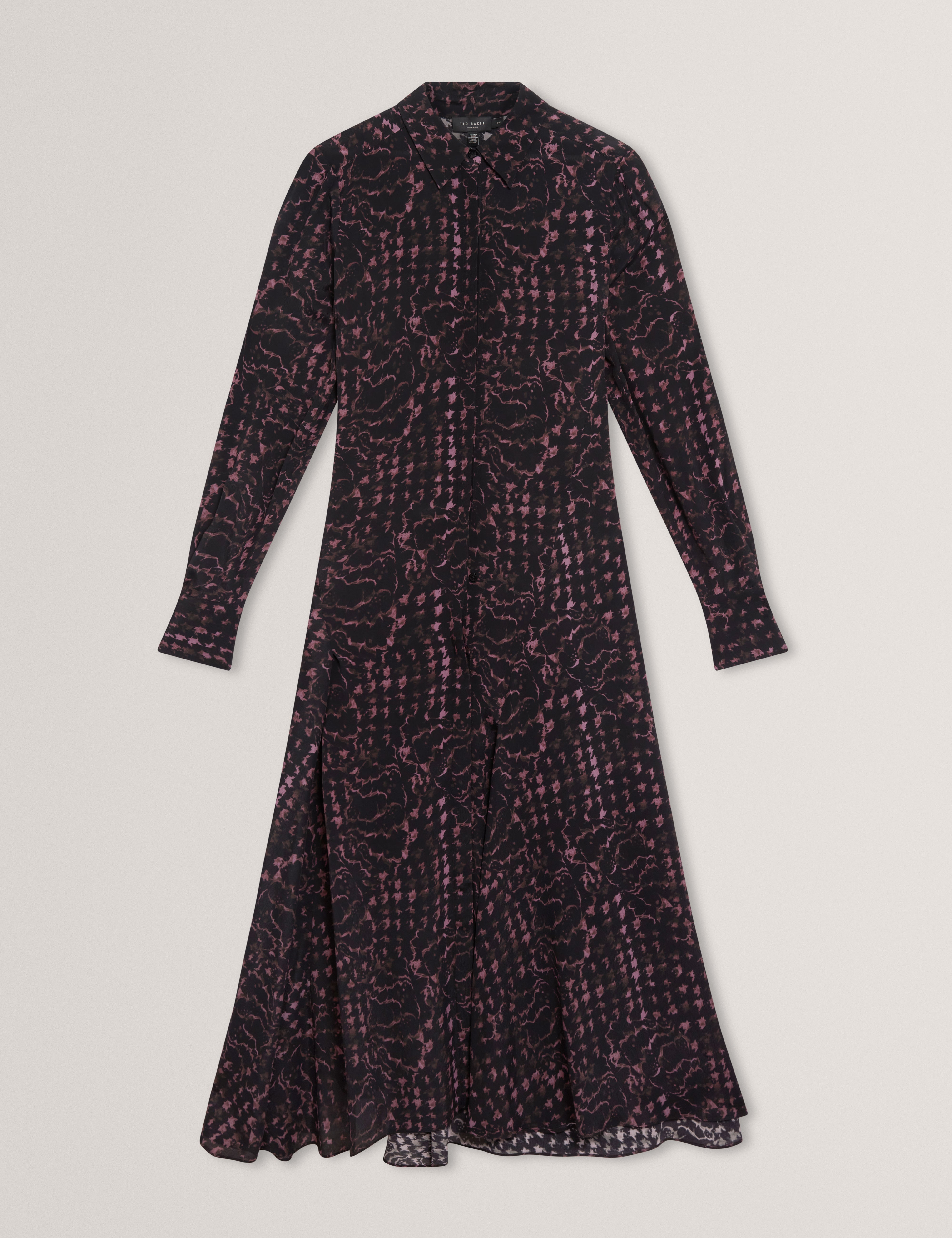 Biscaya Printed Midi Shirt Dress Black