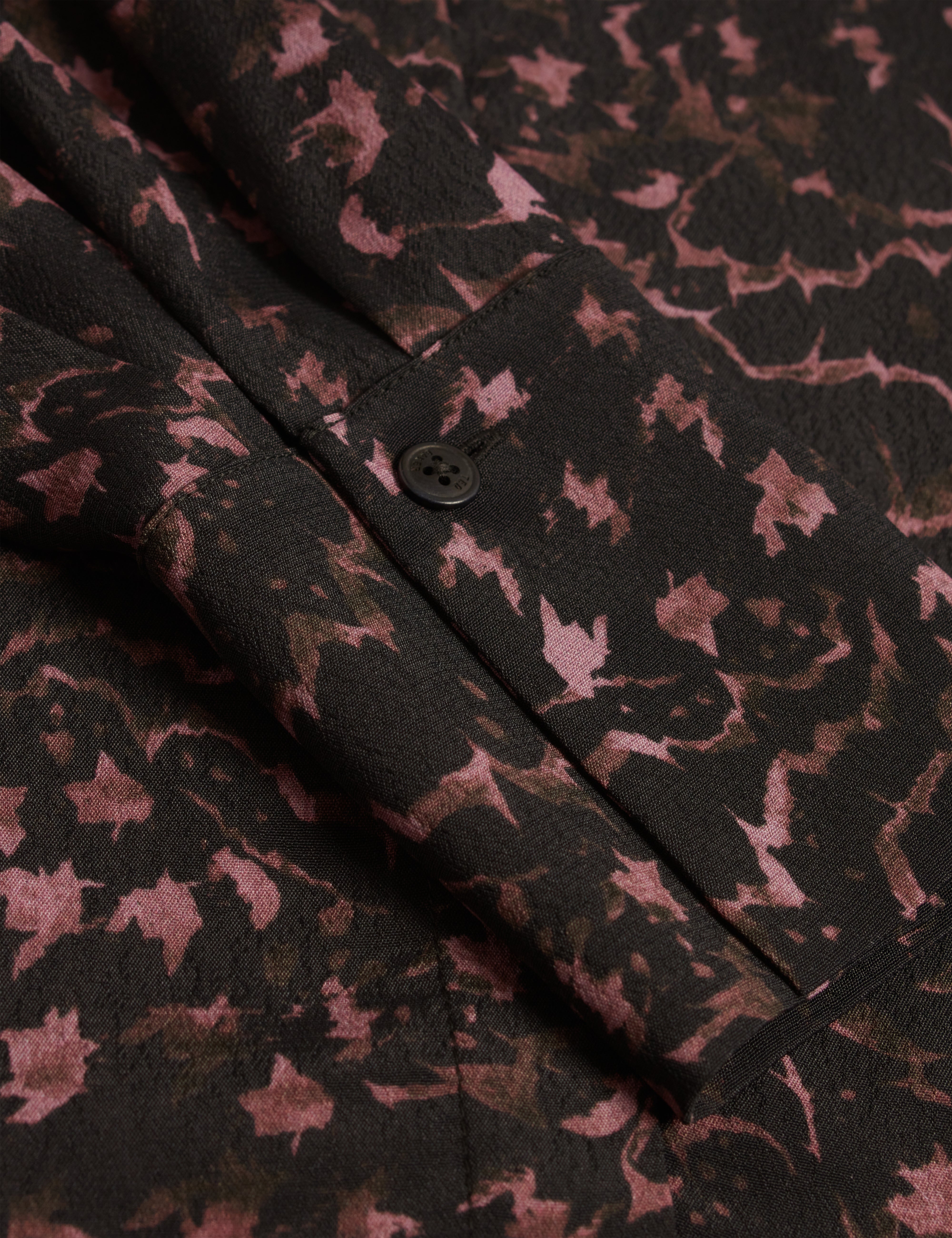 Cobala Long Line Printed Shirt Black