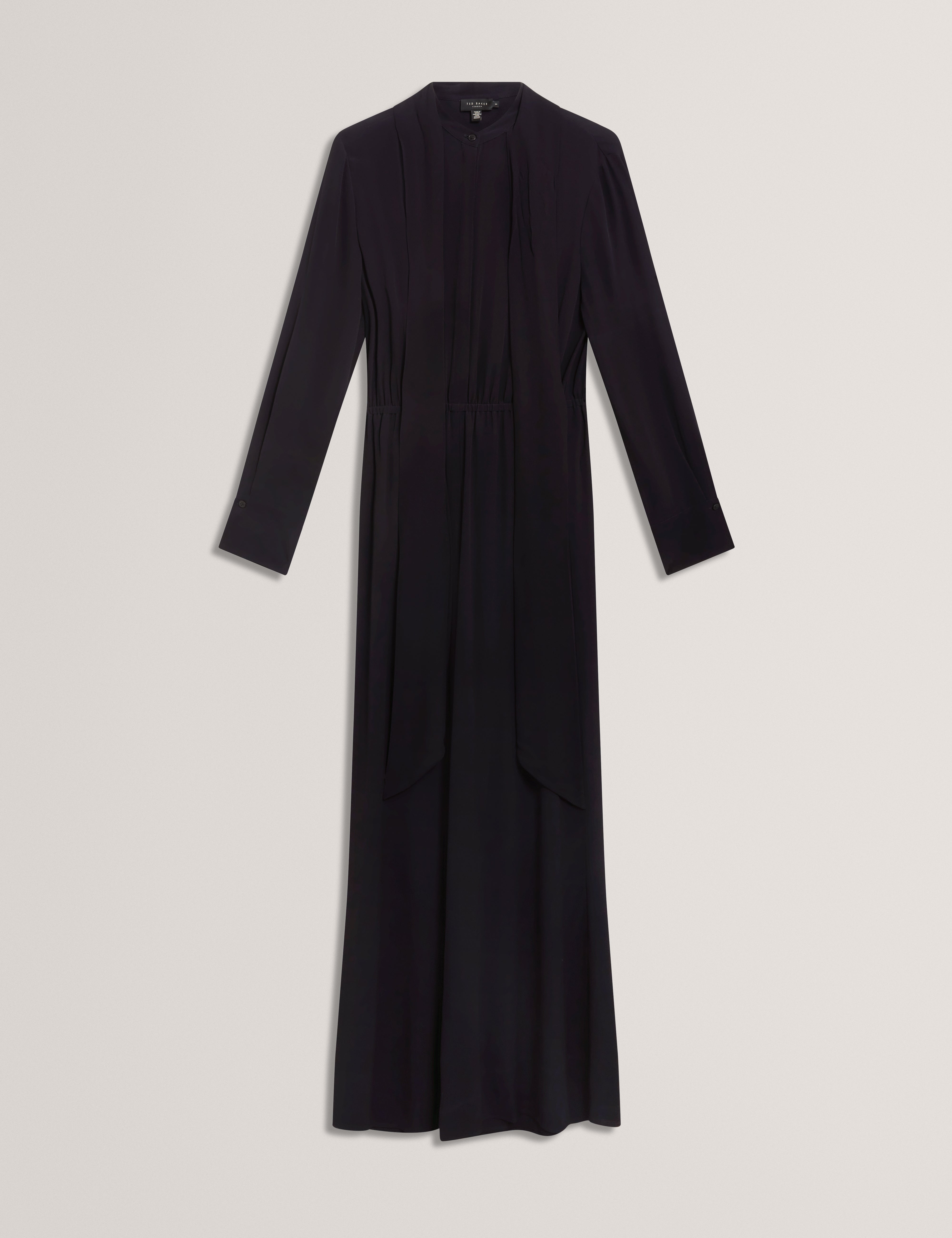 Kyrabe Cravat Tie Neck Shirt Wide Leg Jumpsuit Navy