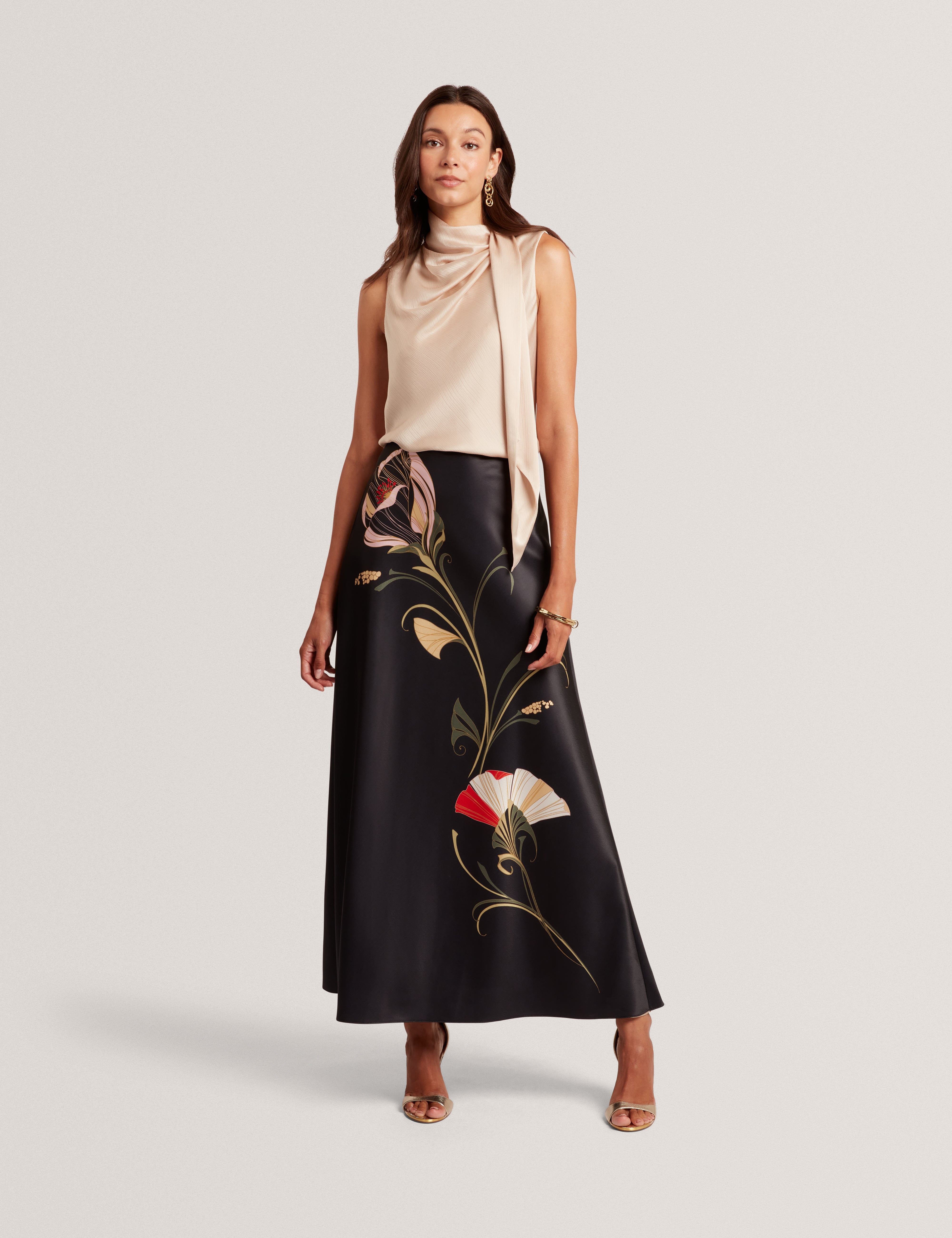 Chadda Sleeveless Neck Tie Top Natural