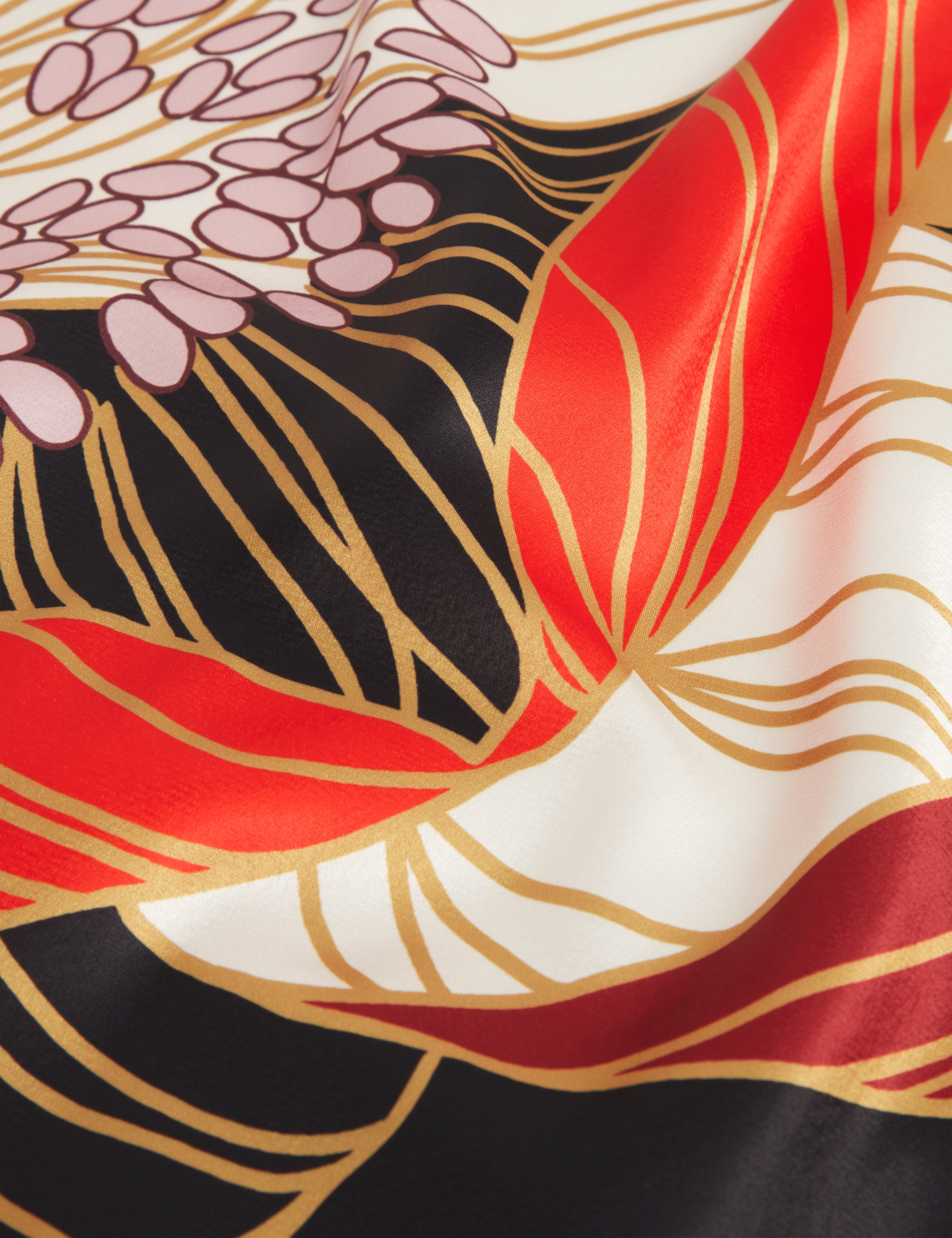 Ziara Print Long Sleeve Midi Dress Black