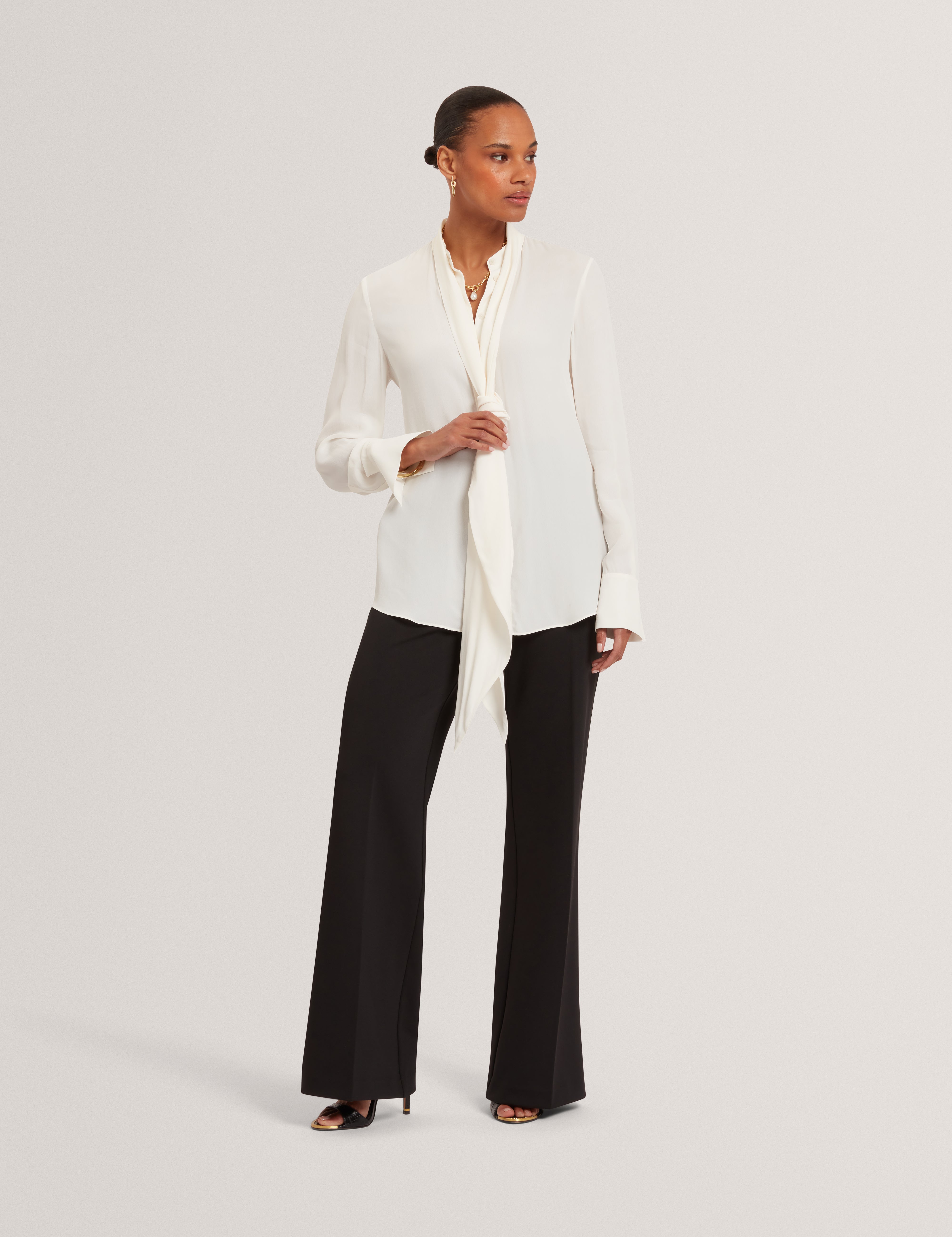 Indriv High Waisted Flare Trouser Black