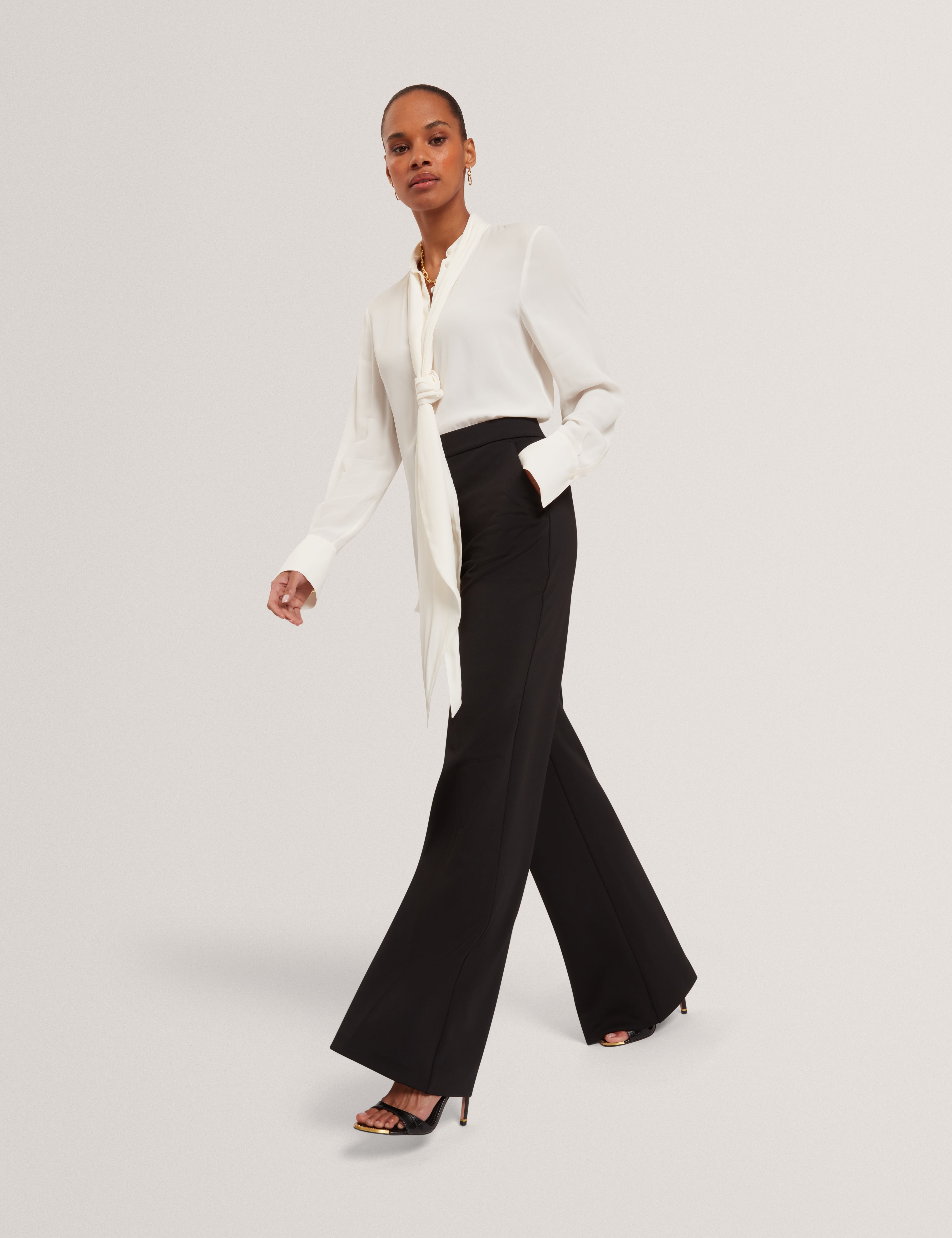 Indriv High Waisted Flare Trouser Black