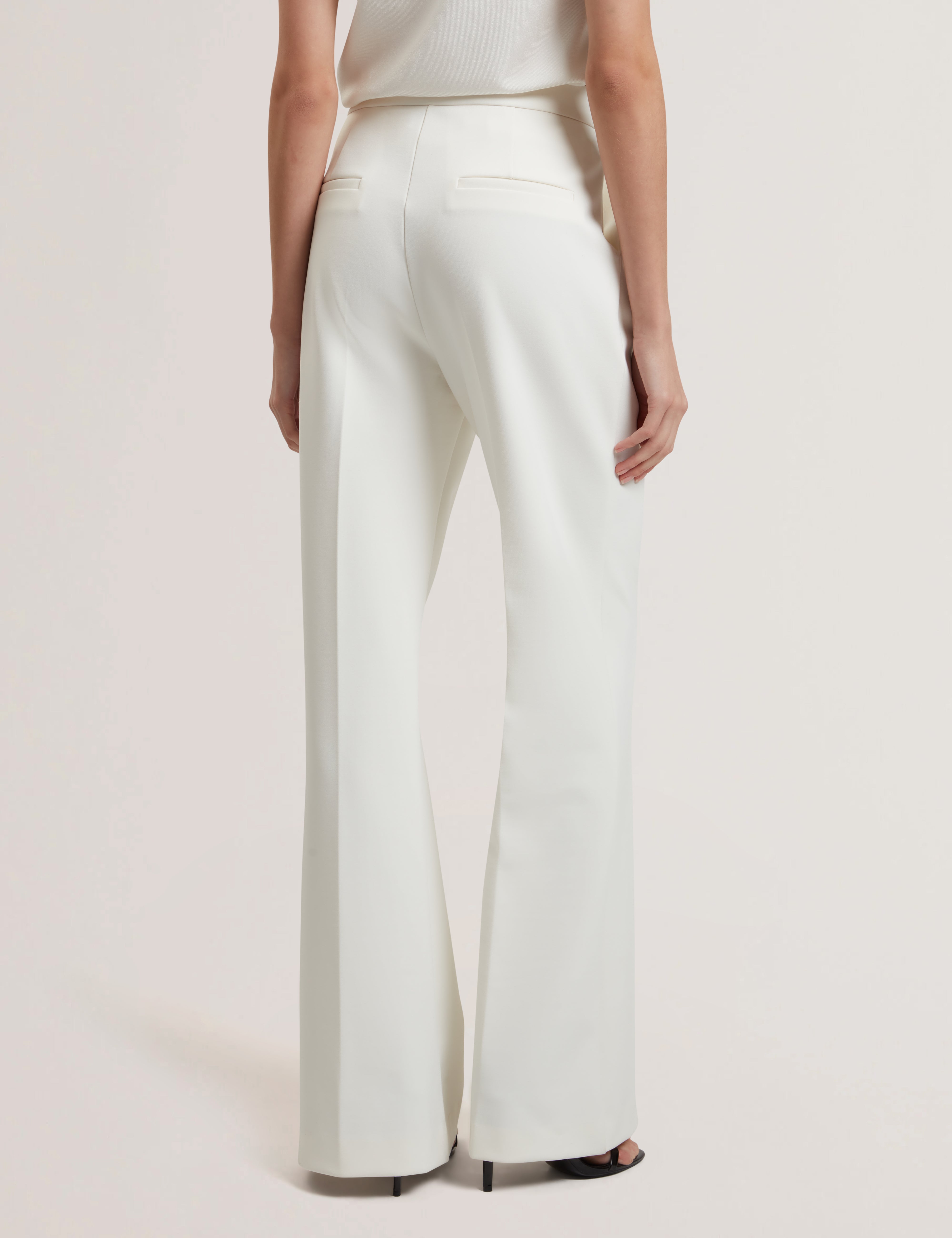 Indriv High Waisted Flare Trouser Ivory