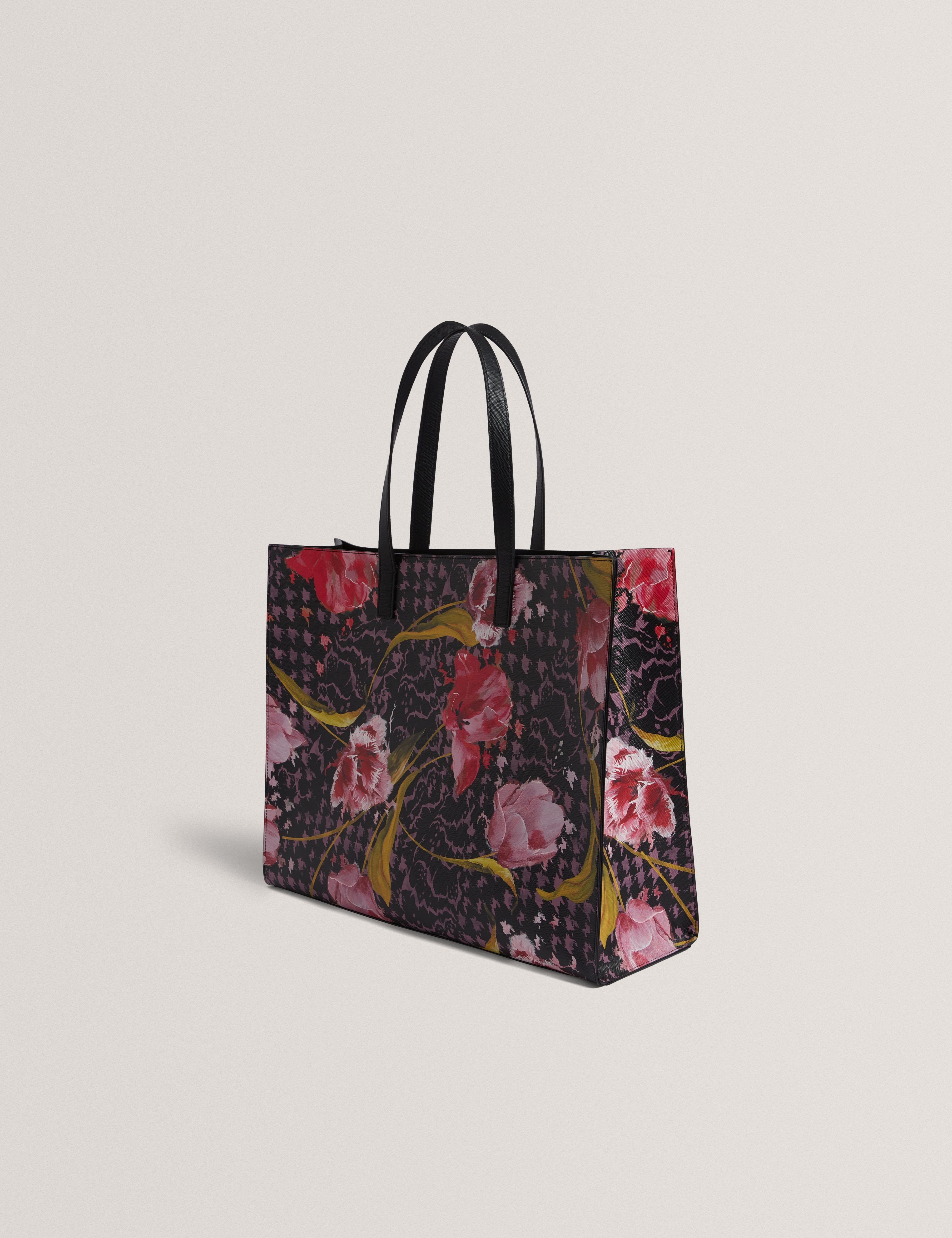 Tulah Floral Printed Extra Large Icon Bag Black