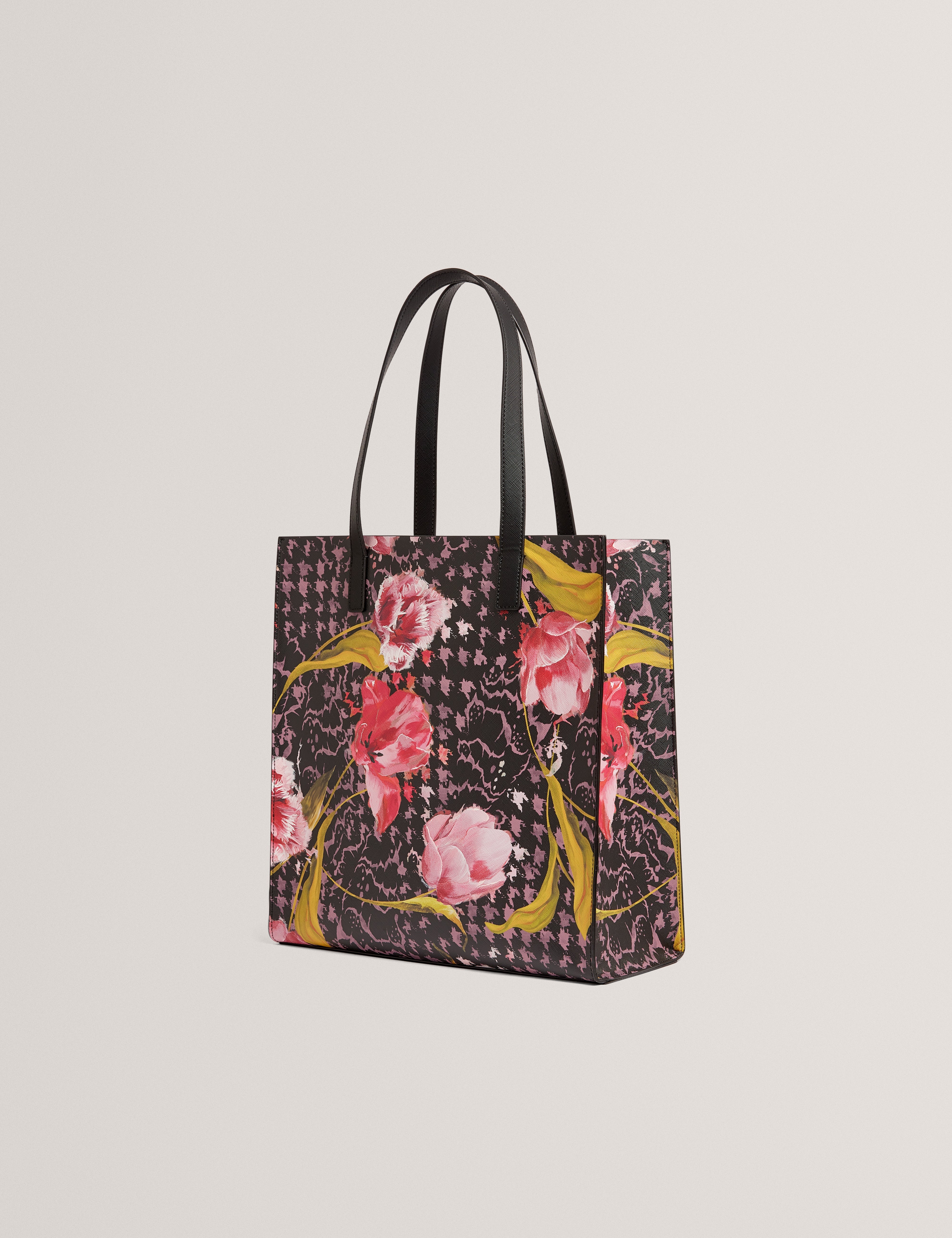 Tullsa Floral Printed Large Icon Bag Black