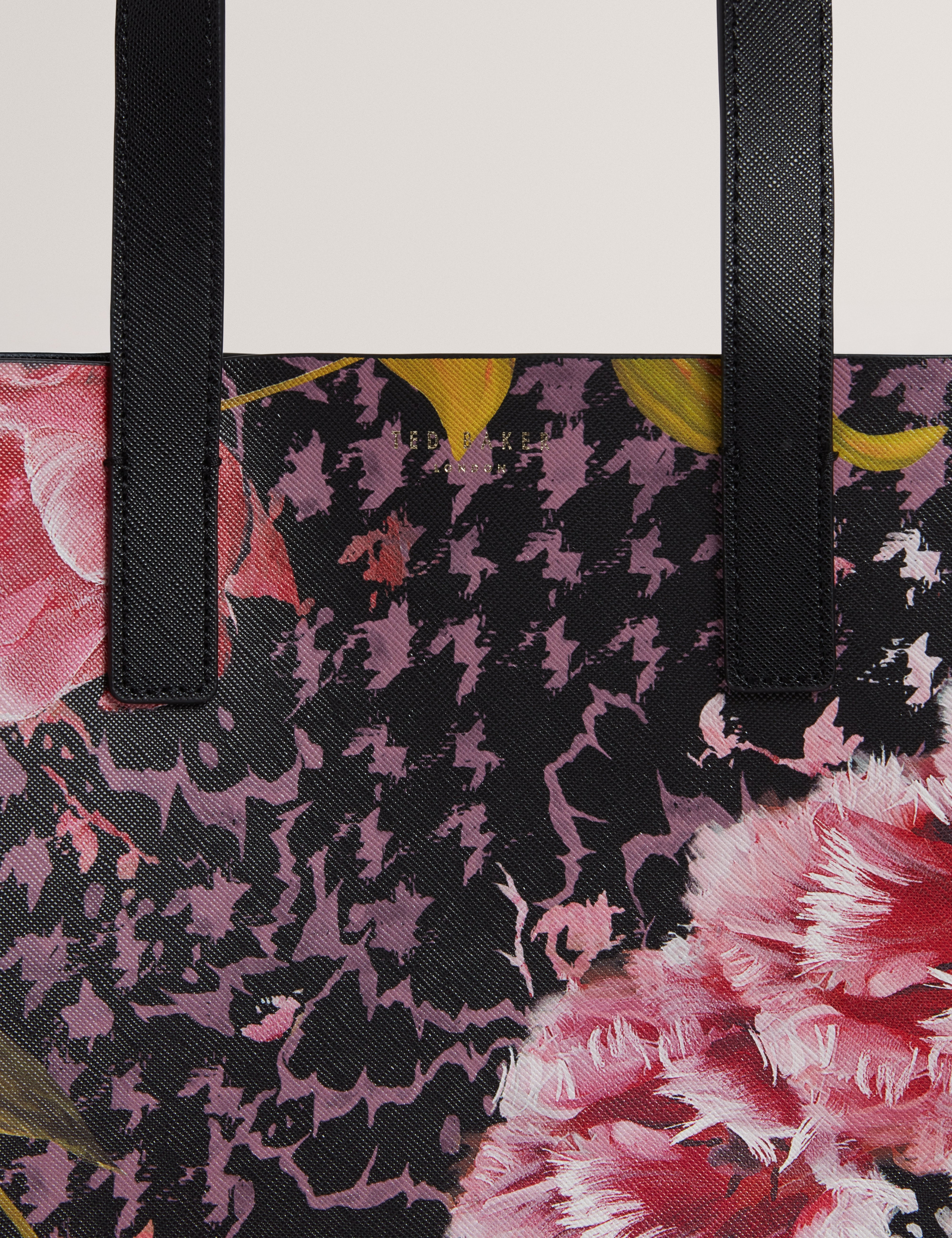 Tuliia Floral Printed Small Icon Bag Black