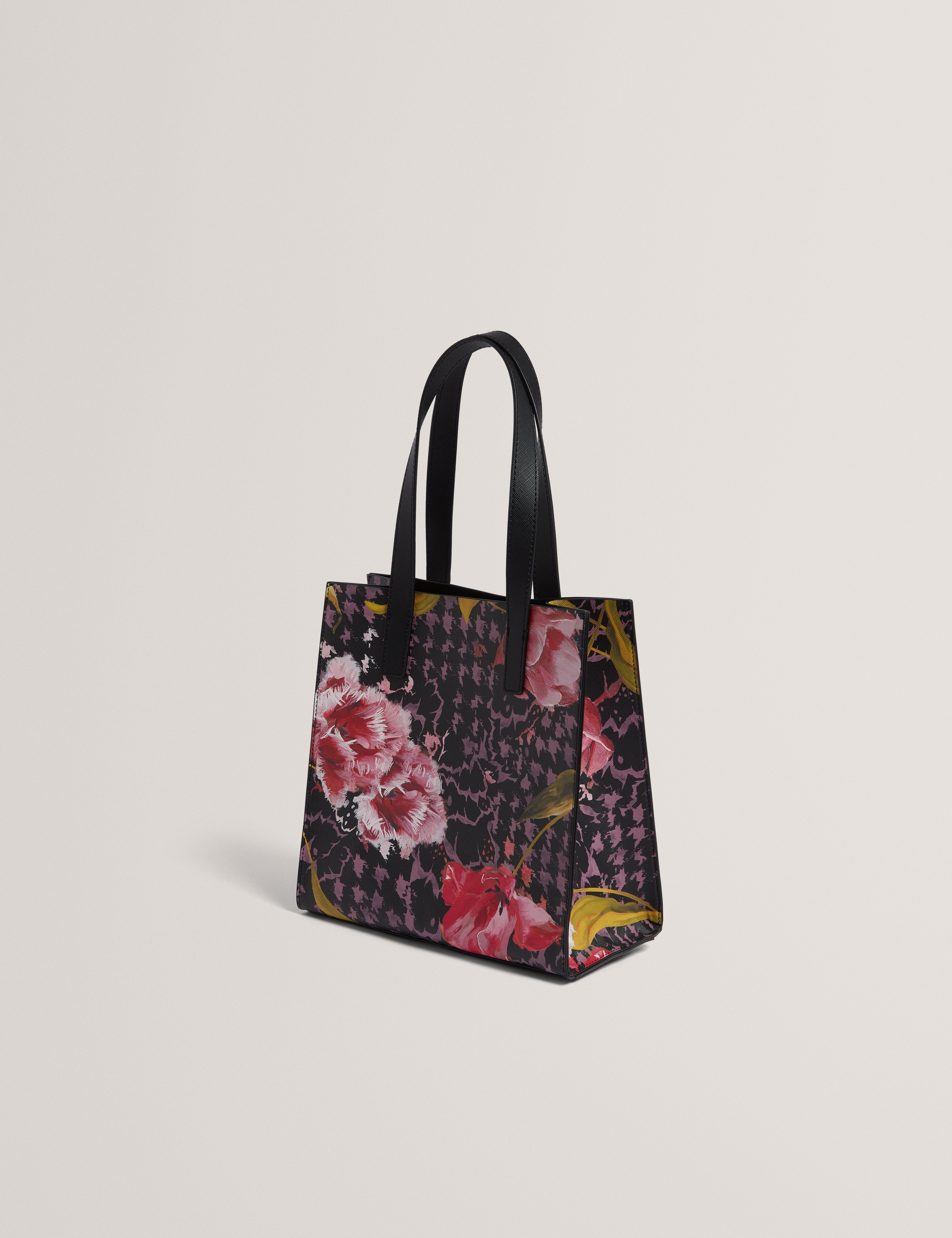 Tuliia Floral Printed Small Icon Bag Black