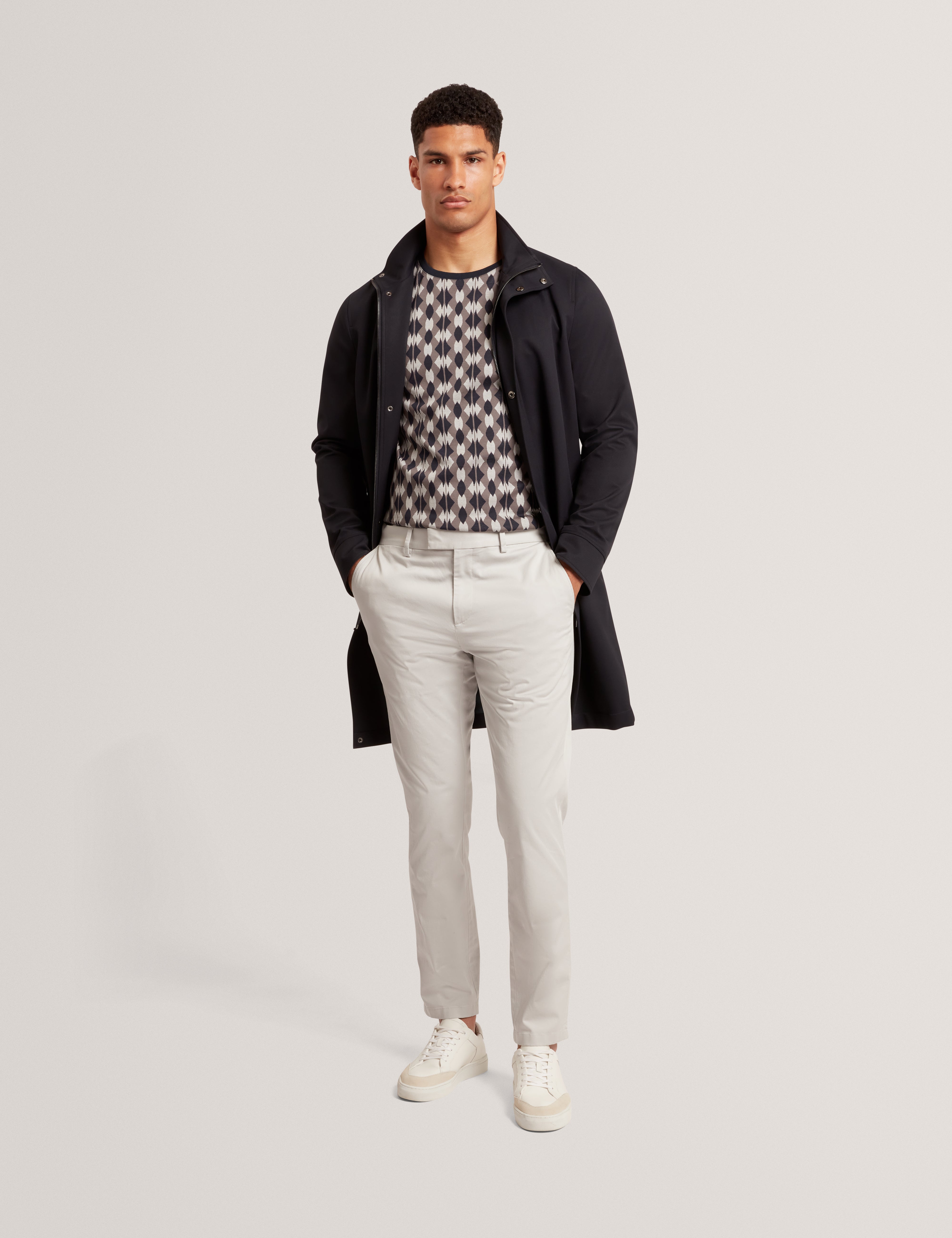 Howeton Slim Stretch Chino Lt-Grey