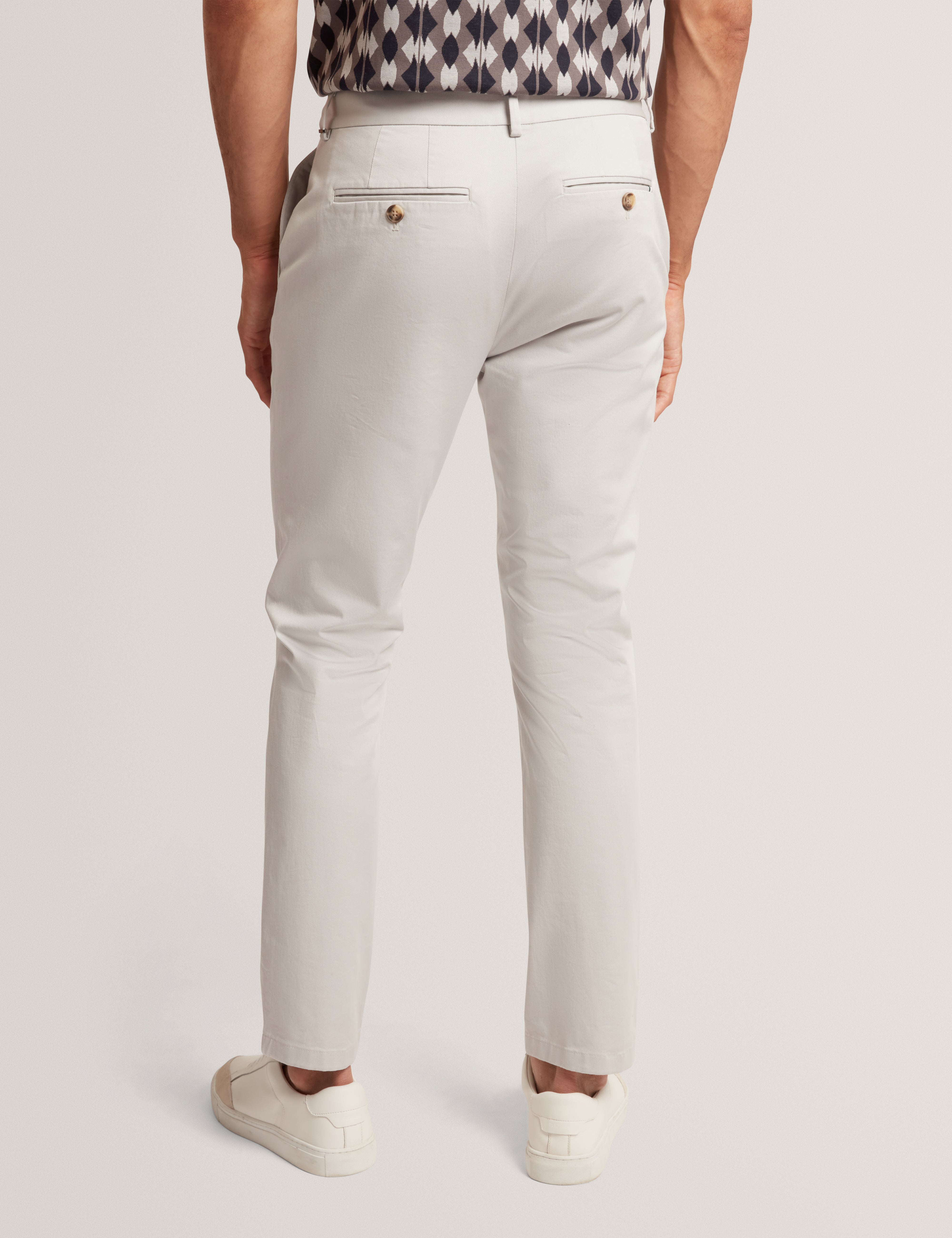 Howeton Slim Stretch Chino Lt-Grey