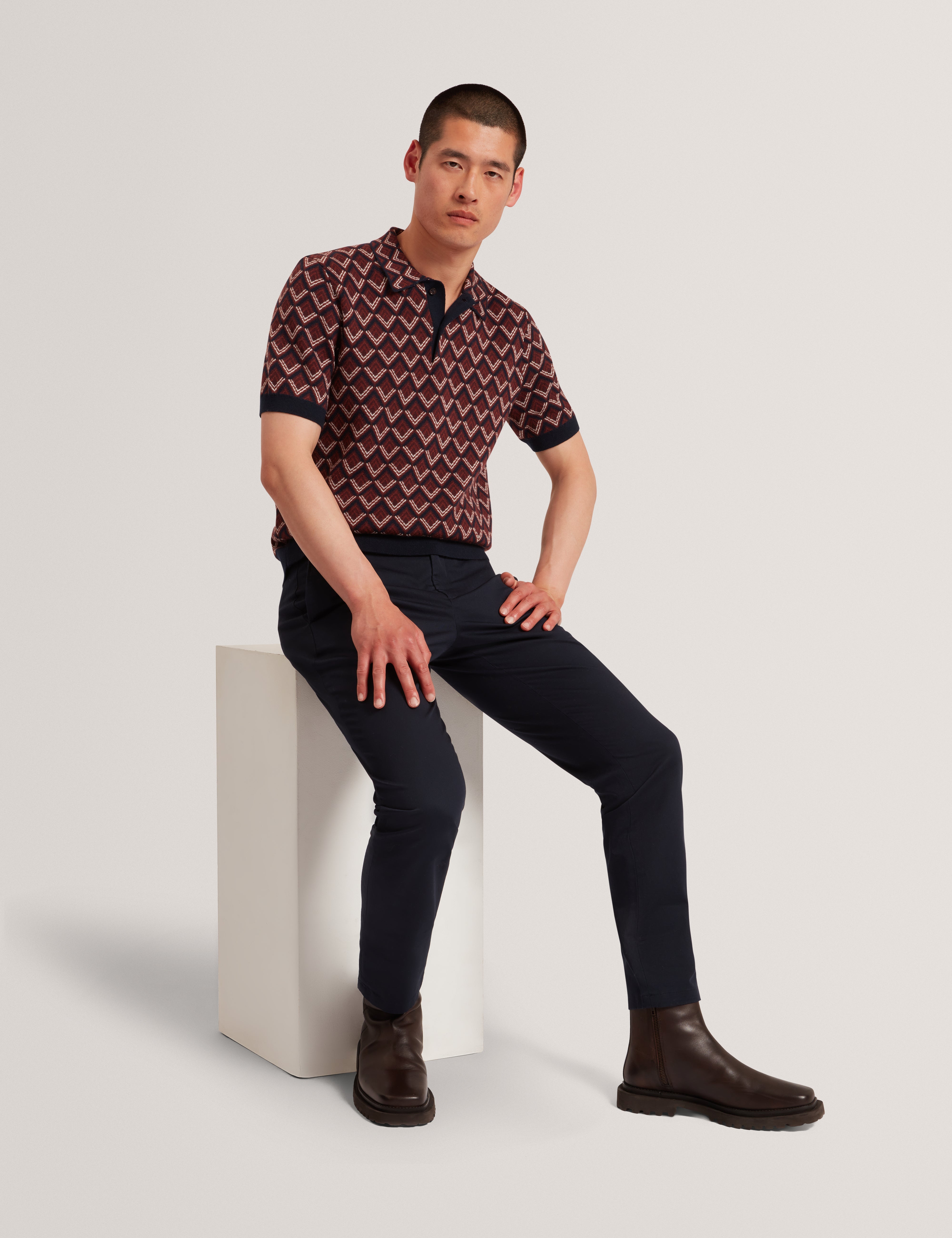 Howeton Slim Stretch Chino Navy